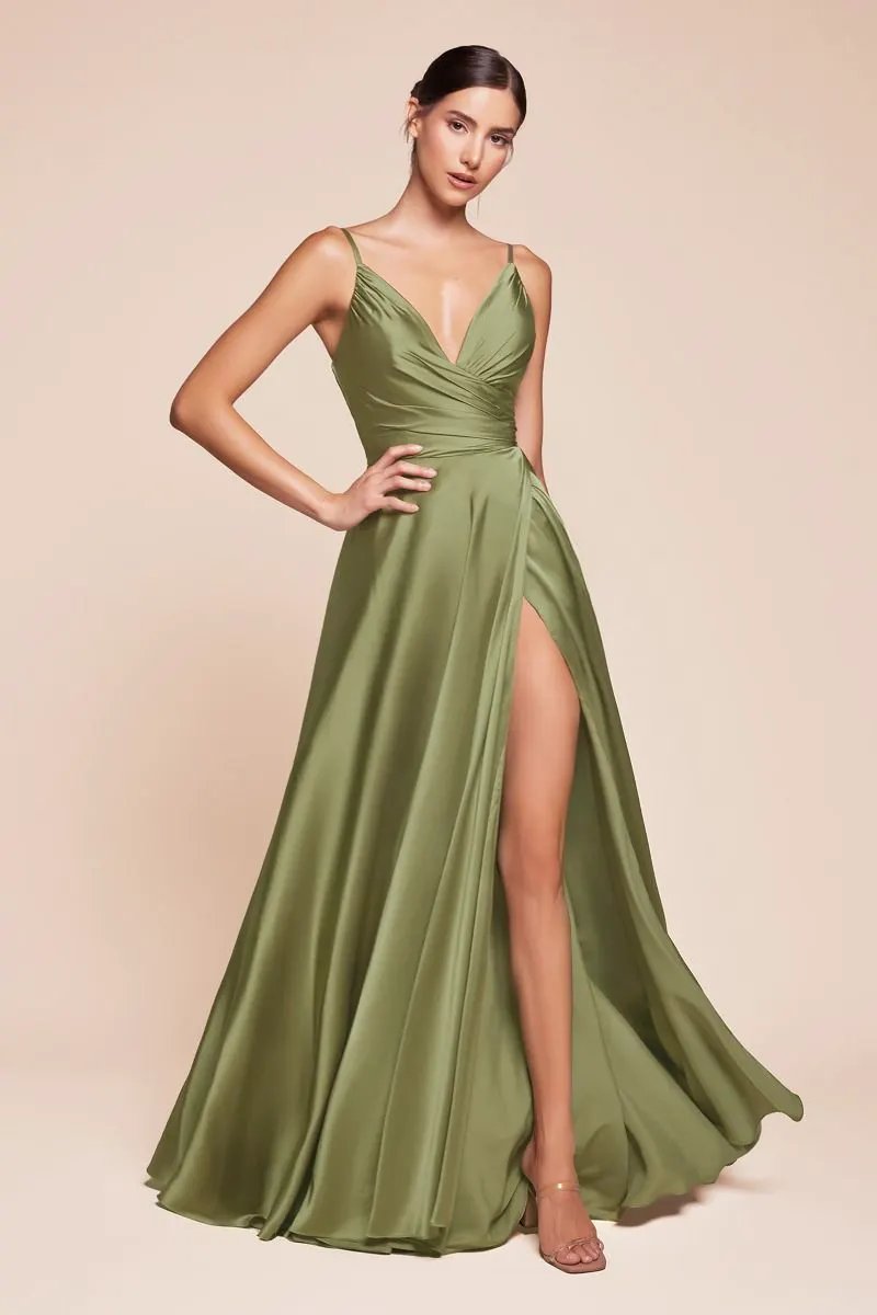 Soft Satin A-Line Sweatheart Neckline With Slit by Tux-USA