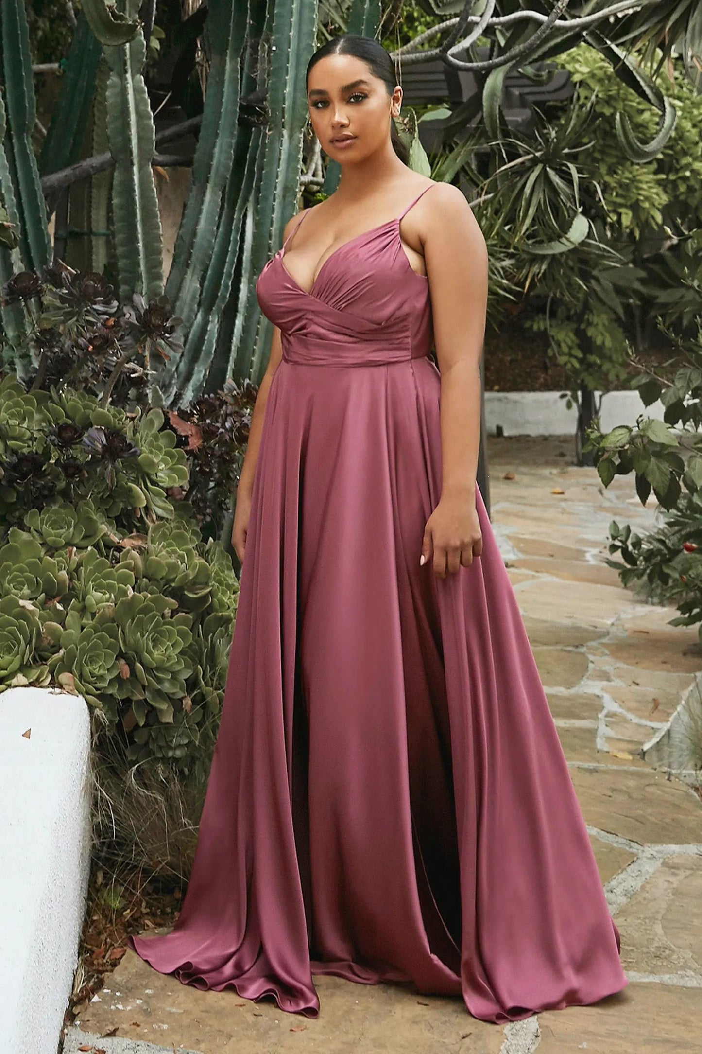 Sweetheart Neckline Soft Satin A-Line Curvy Fit by Tux-USA
