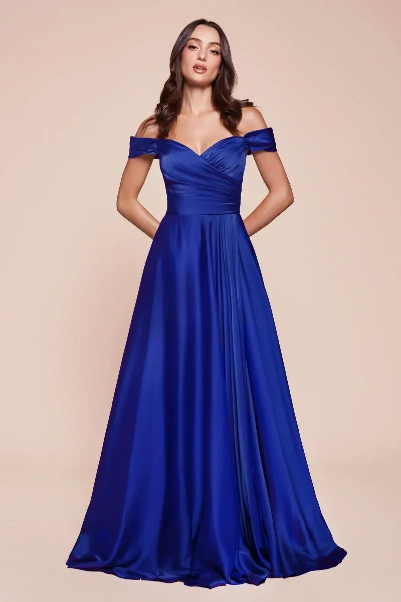 A-Line Satin Off The Shoulder Dress 2 by Partner Label