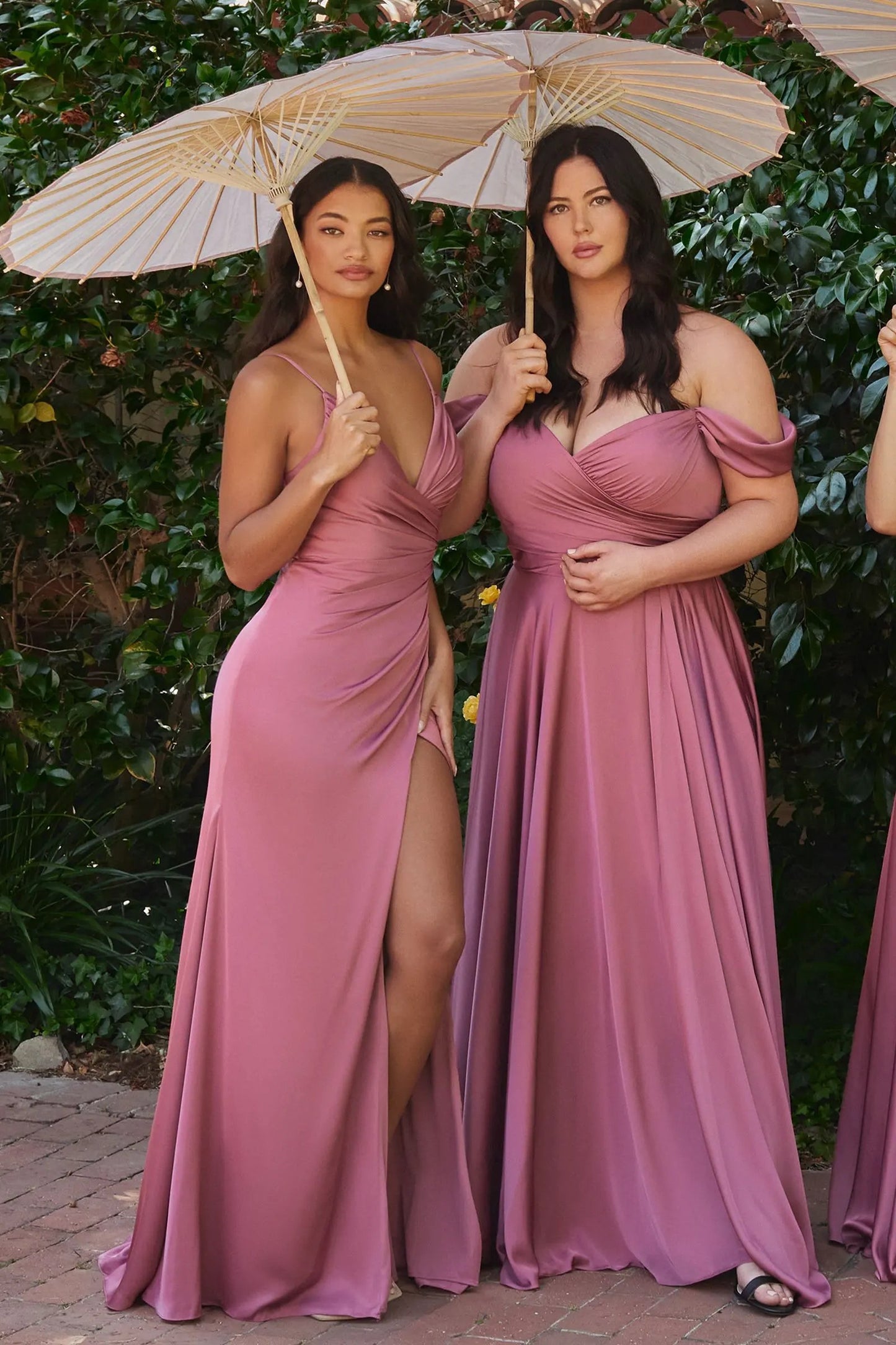 Satin A-Line Off The Shoulder Dress by Partner Label