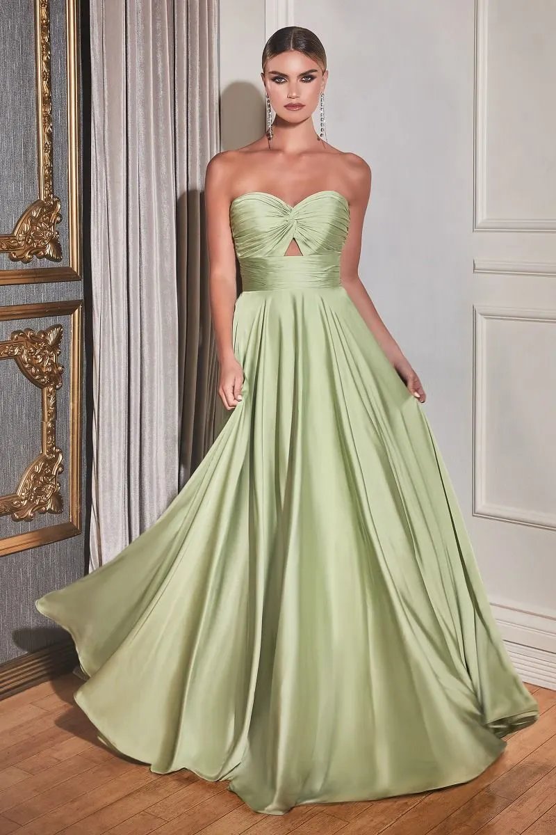 Strapless A-Line Satin Keyhole Dress by Partner Label