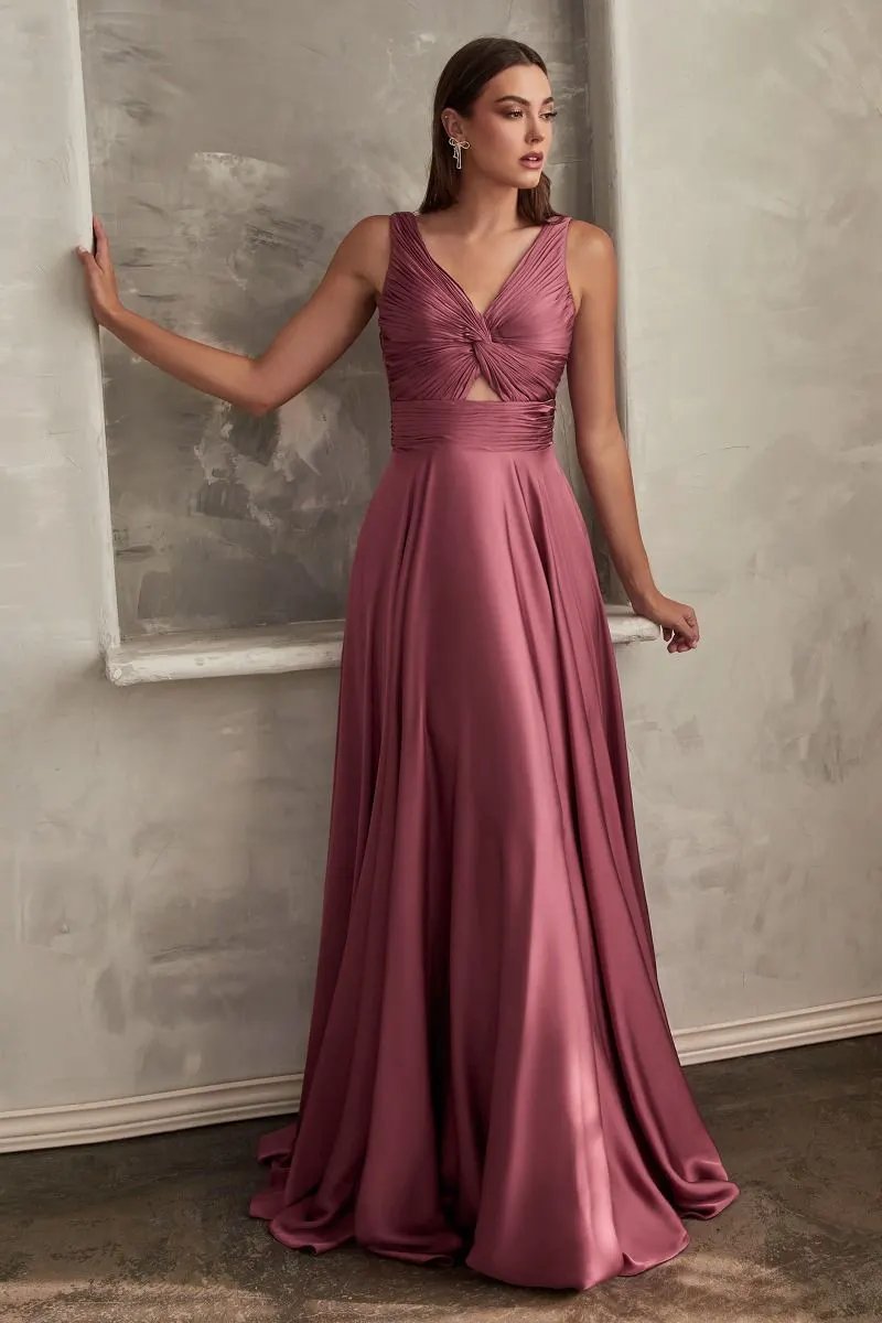 A-Line Satin Keyhole Dress by Partner Label