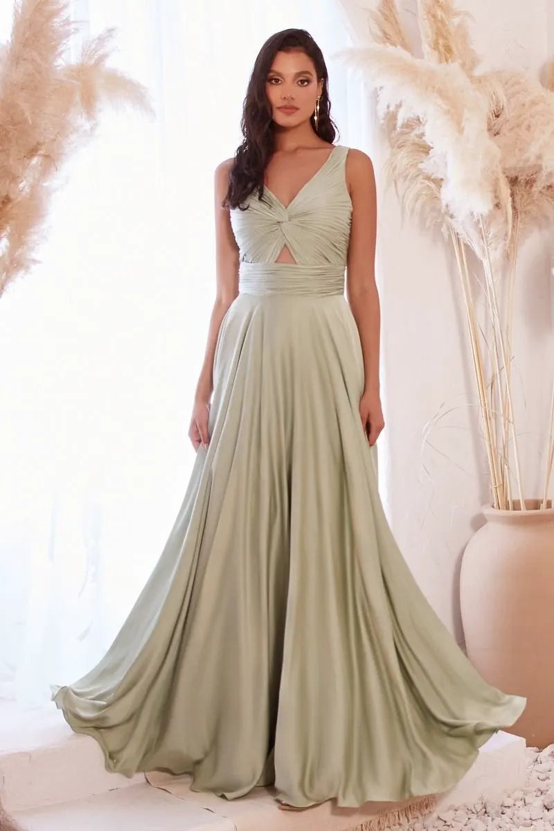 A-Line Satin Keyhole Dress by Partner Label
