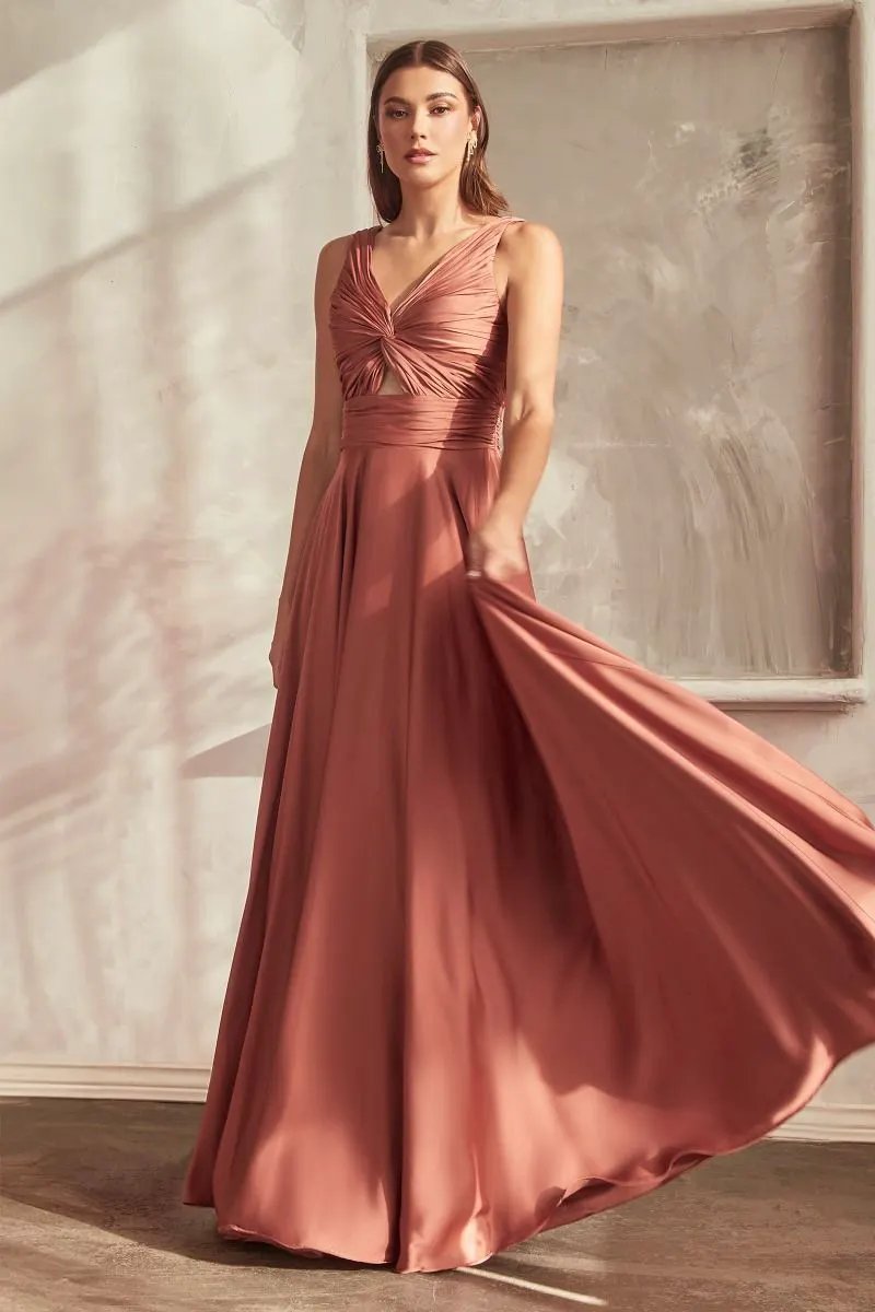 A-Line Satin Keyhole Dress by Partner Label