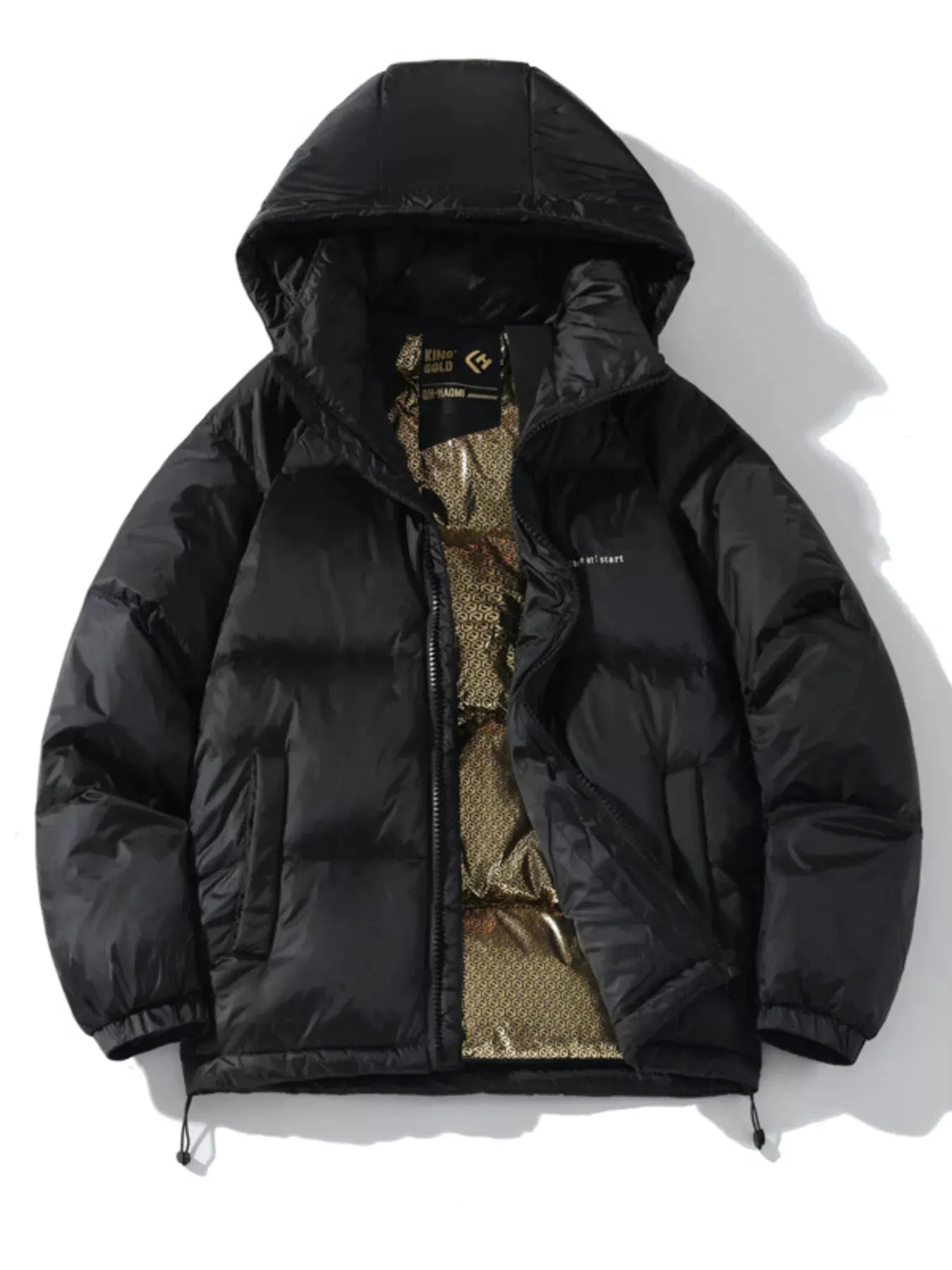 Men's Plus Size Hooded Lightweight Puffer Jacket by Partner Label