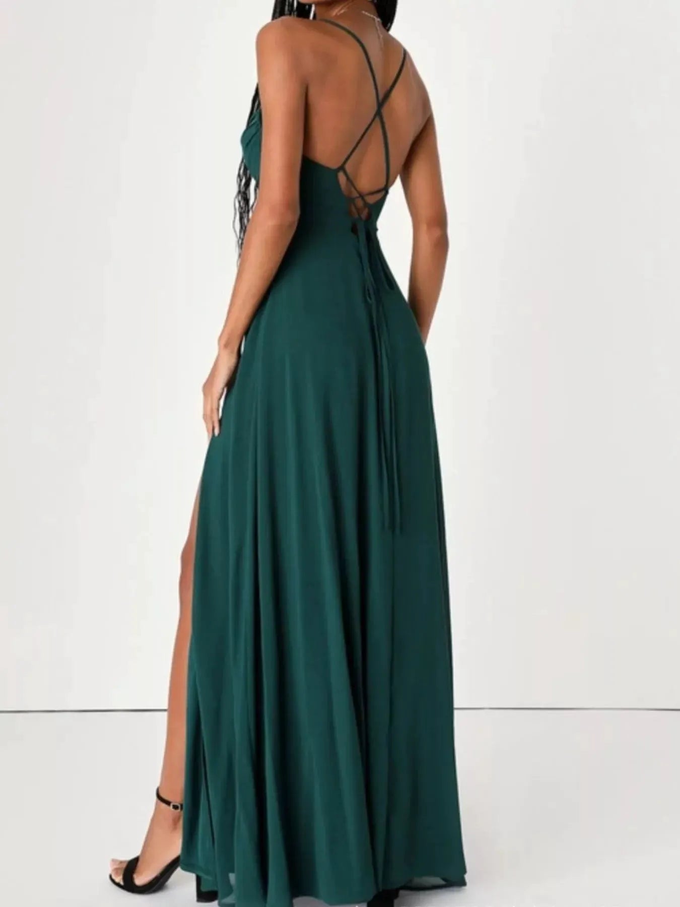 Crisscross Back Slit Maxi Dress by Partner Label