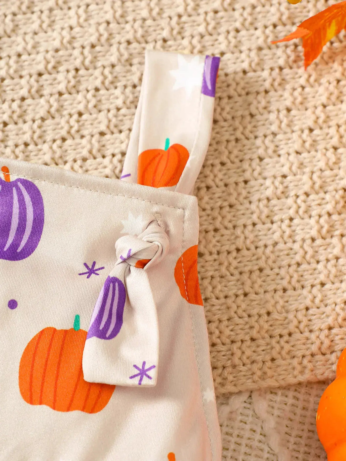 Children's Halloween Pumpkin Print Bell-Bottom Jumpsuit by Trendsi