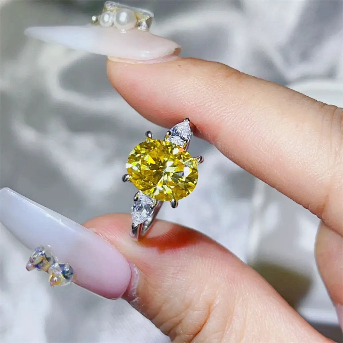 3 Carat Moissanite 925 Sterling Silver Ring by Partner Label