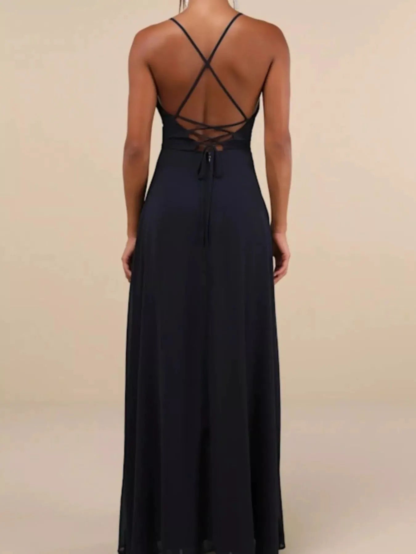 Crisscross Back Slit Maxi Dress by Partner Label