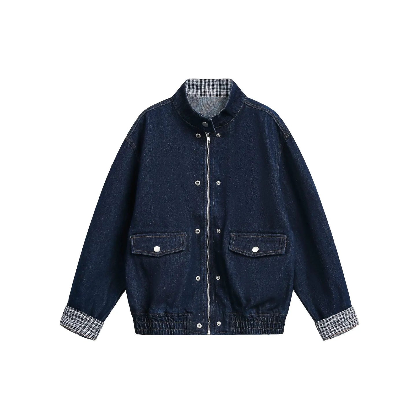 TitleWomen's All-Over Printed Denim Bomber Jacket BYMANYC ® New York CONTEMPORARY VIBRANT MODERN FASHION - New Collection by BYMANYC ® New York