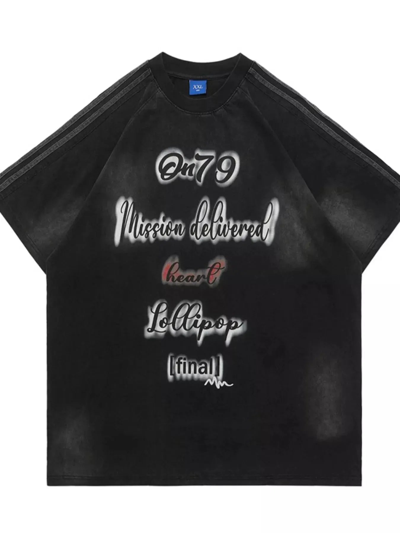 Men's Letter Round Neck Oversized T-Shirt by Partner Label