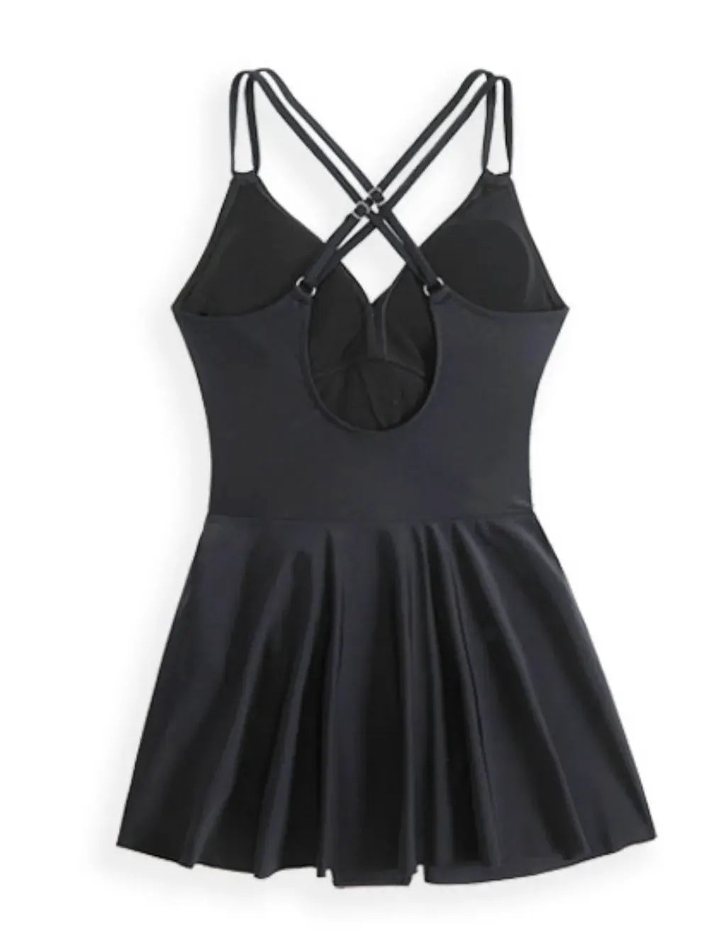 Twisted Front Crisscross Double Spaghetti Strap One-Piece Swimwear by Partner Label