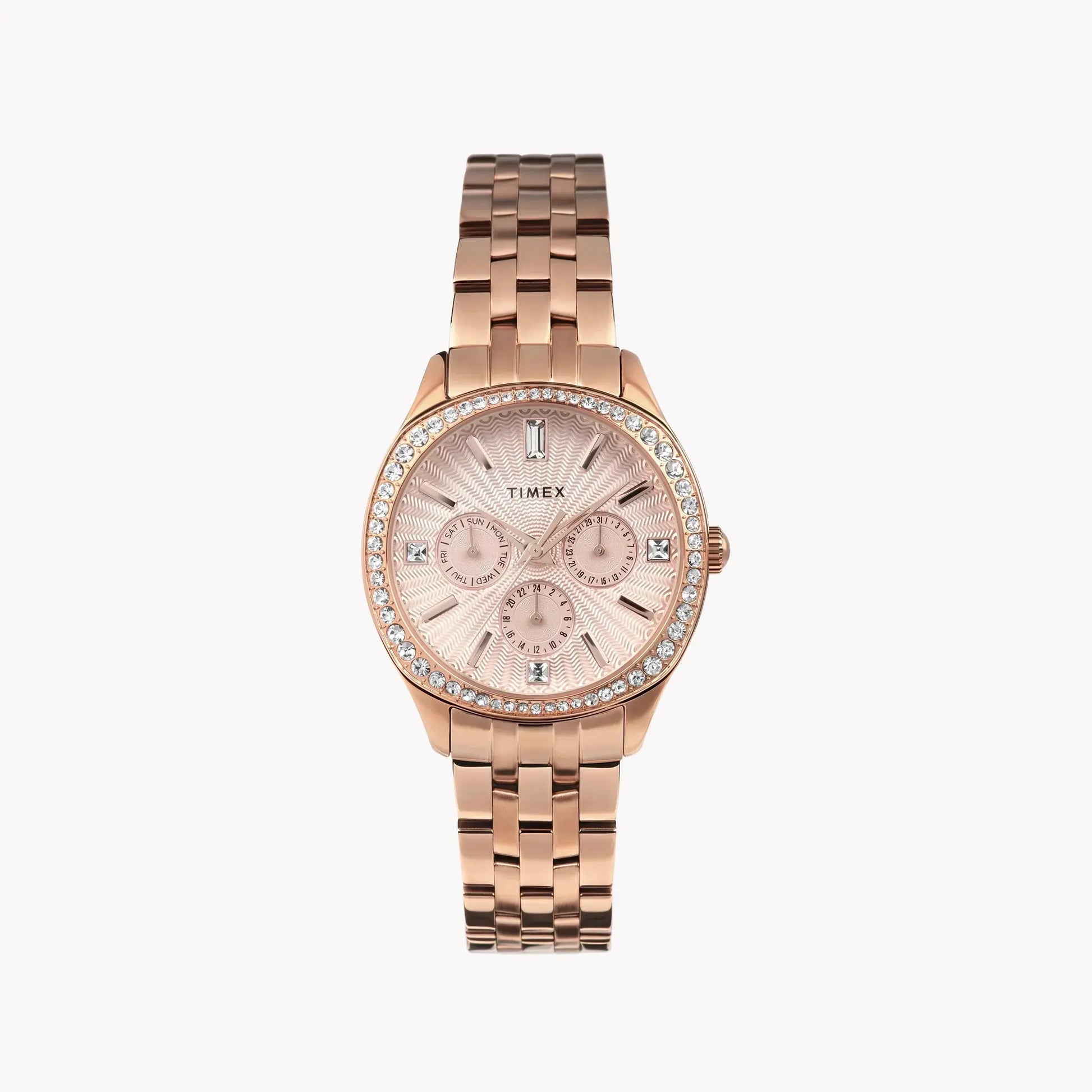 Timex Women's Rose Gold-Tone Watch, Black Dial | Tw2w17800 by TIMEX