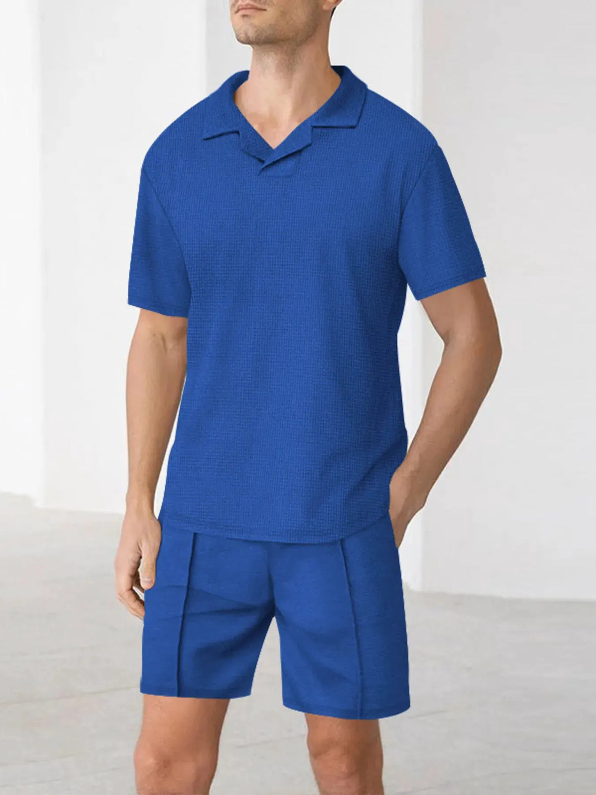 Men's Full Size Short Sleeve Top and Shorts Matching Set Plus Size by Trendsi