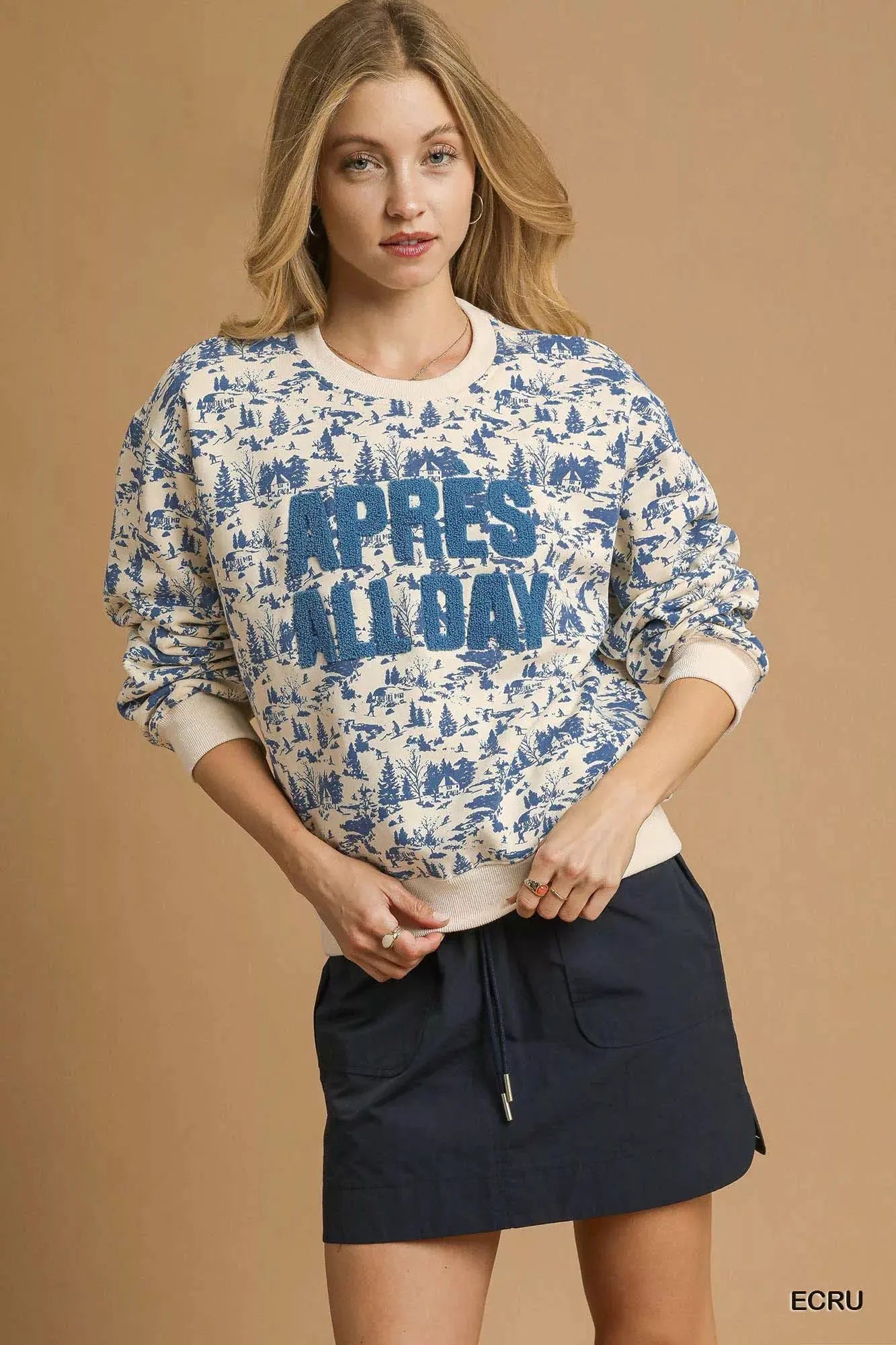 Umgee Scenic Print Cropped Sweatshirt by Umgee