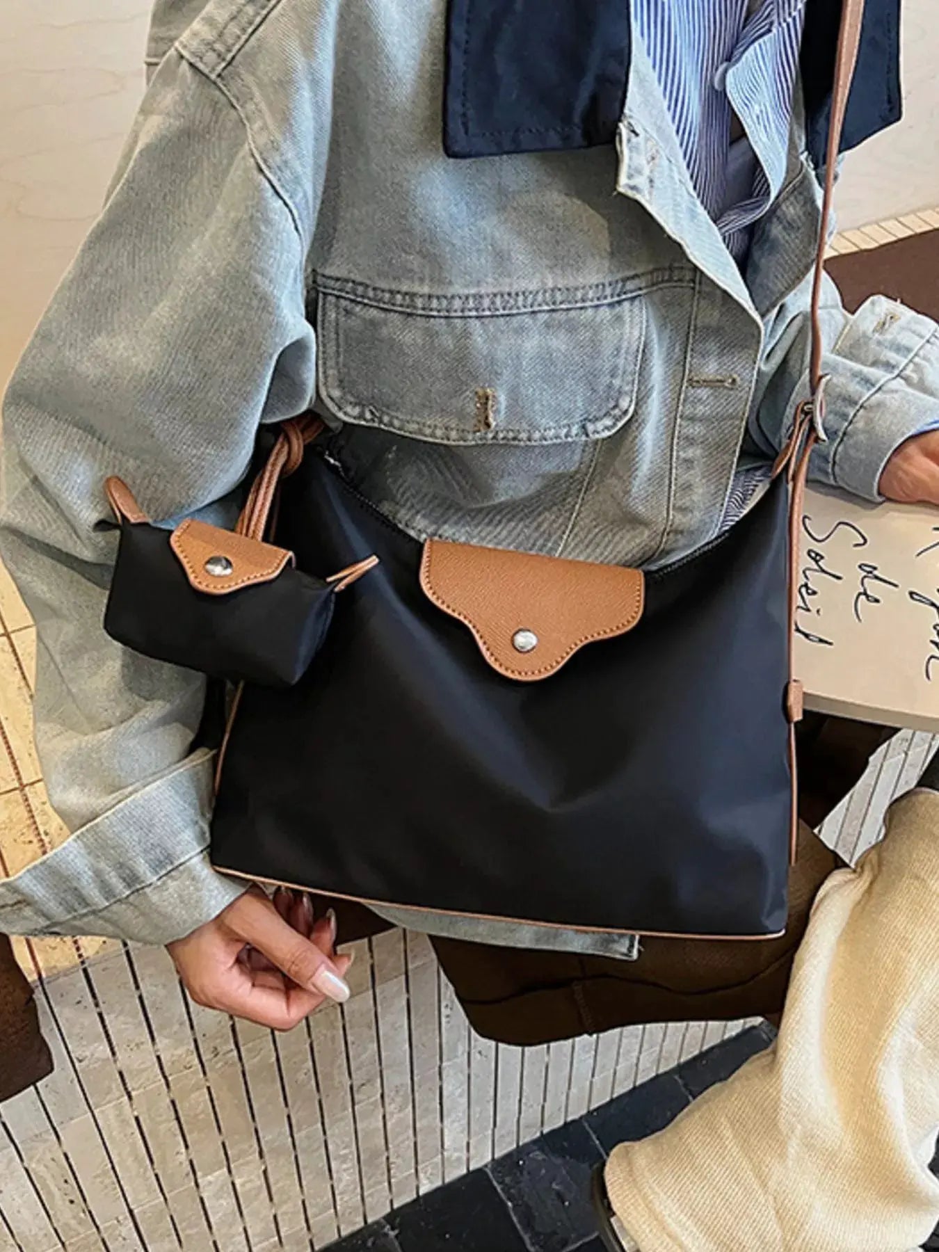 Hobo Crossbody Bag with Coin Purse by Partner Label