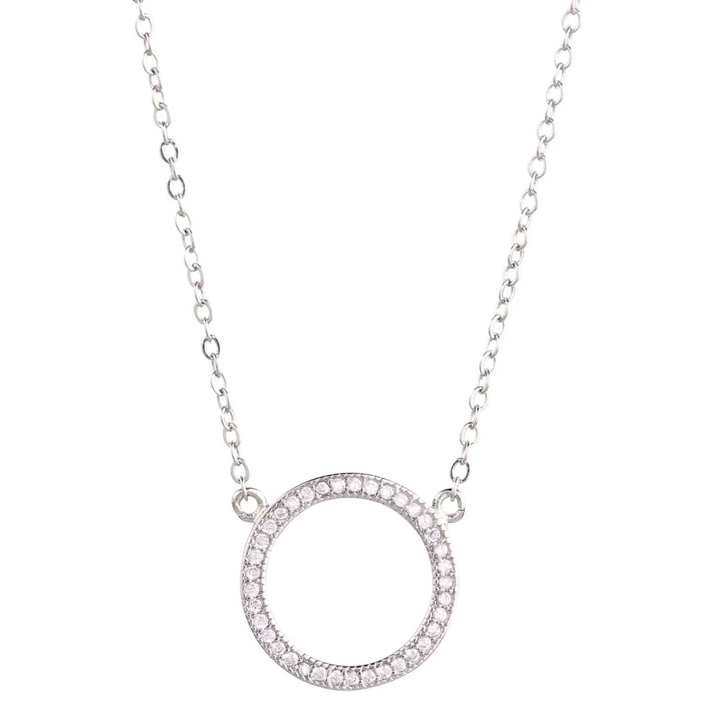 Round Pendant Pave Necklace by Nichestar
