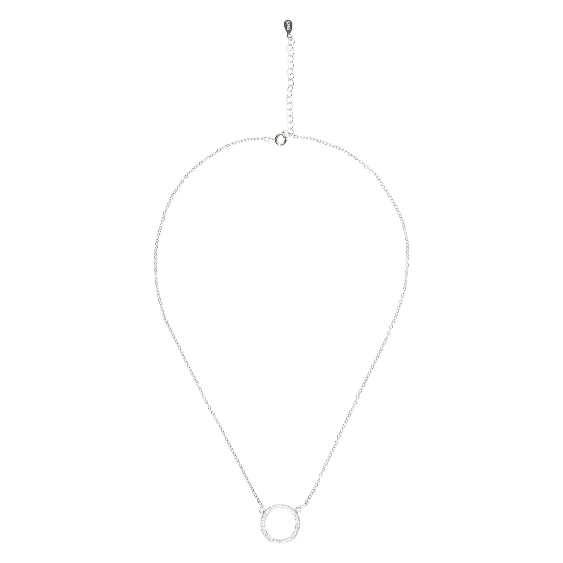 Round Pendant Pave Necklace by Nichestar