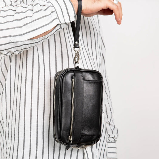 Fresno Leather Clutch – Secure Travel Wallet with Lock by TORONATA