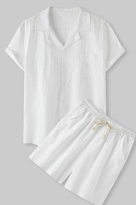 Men's Short Sleeve Shirt and Shorts Set by Trendsi