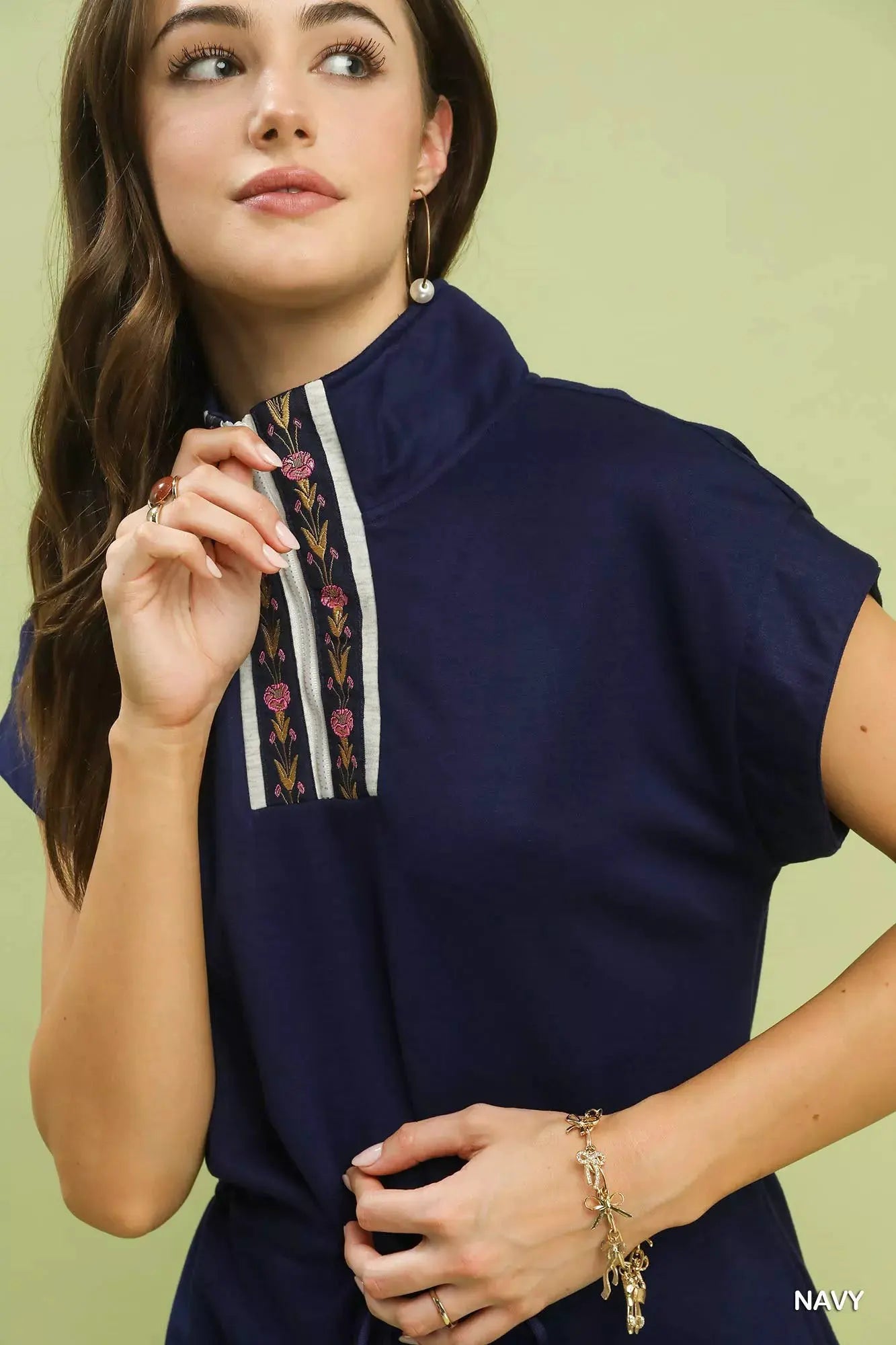 Umgee Dolman Sleeve Zip Detail Dress by Umgee USA