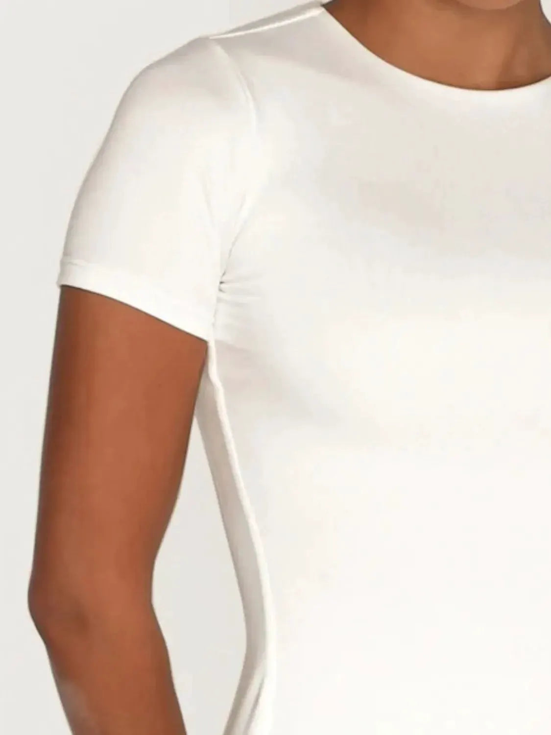 Round Neck Short Sleeve Swim Top by Partner Label
