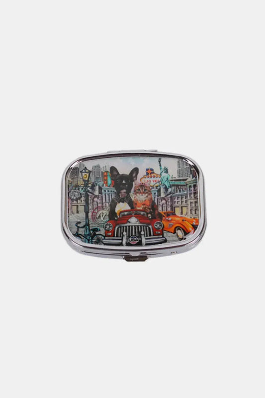 Nicole Lee USA Print Metallic Rectangular Pill Case by Nicole Lee USA
