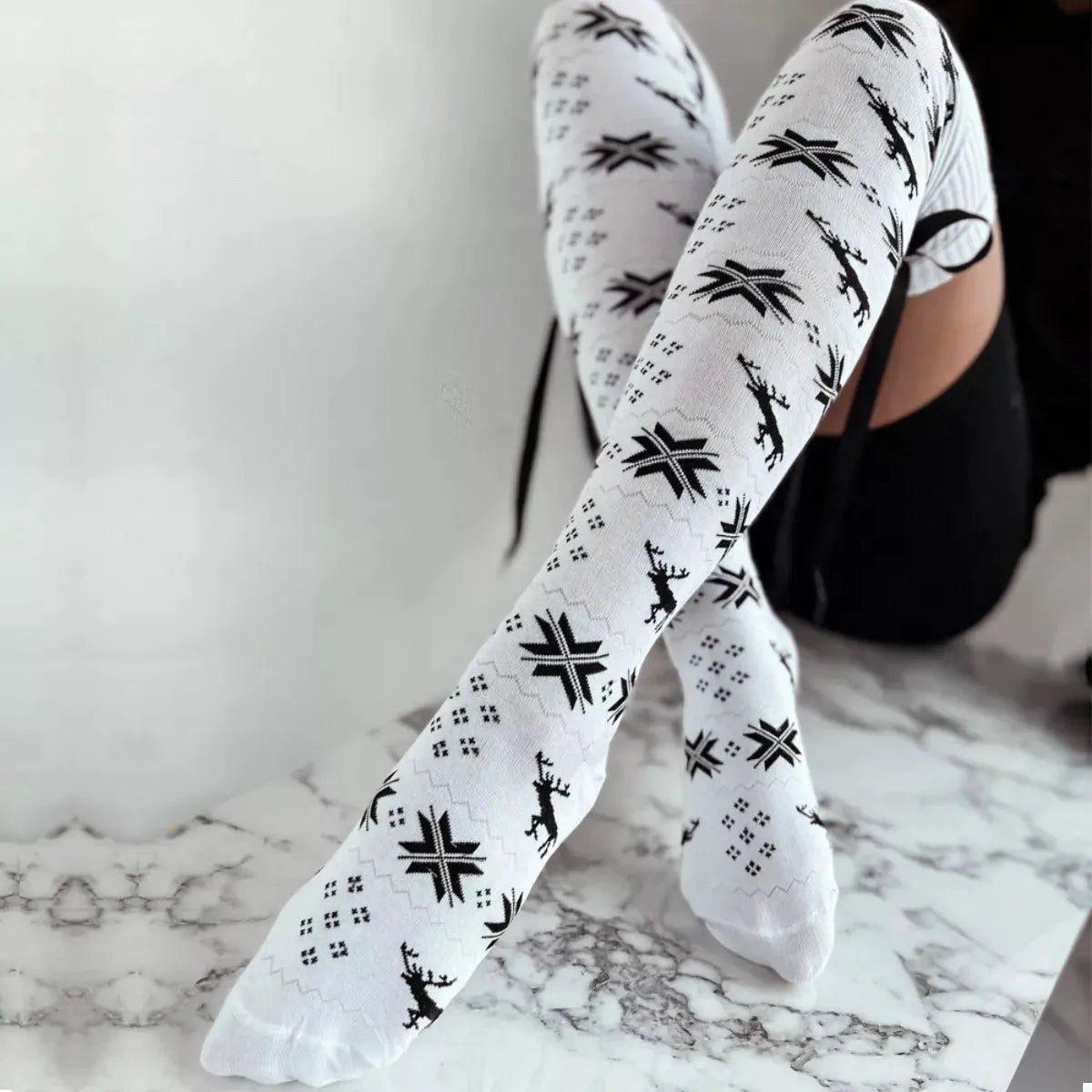 Christmas Bow Knee-High Socks by Partner Label