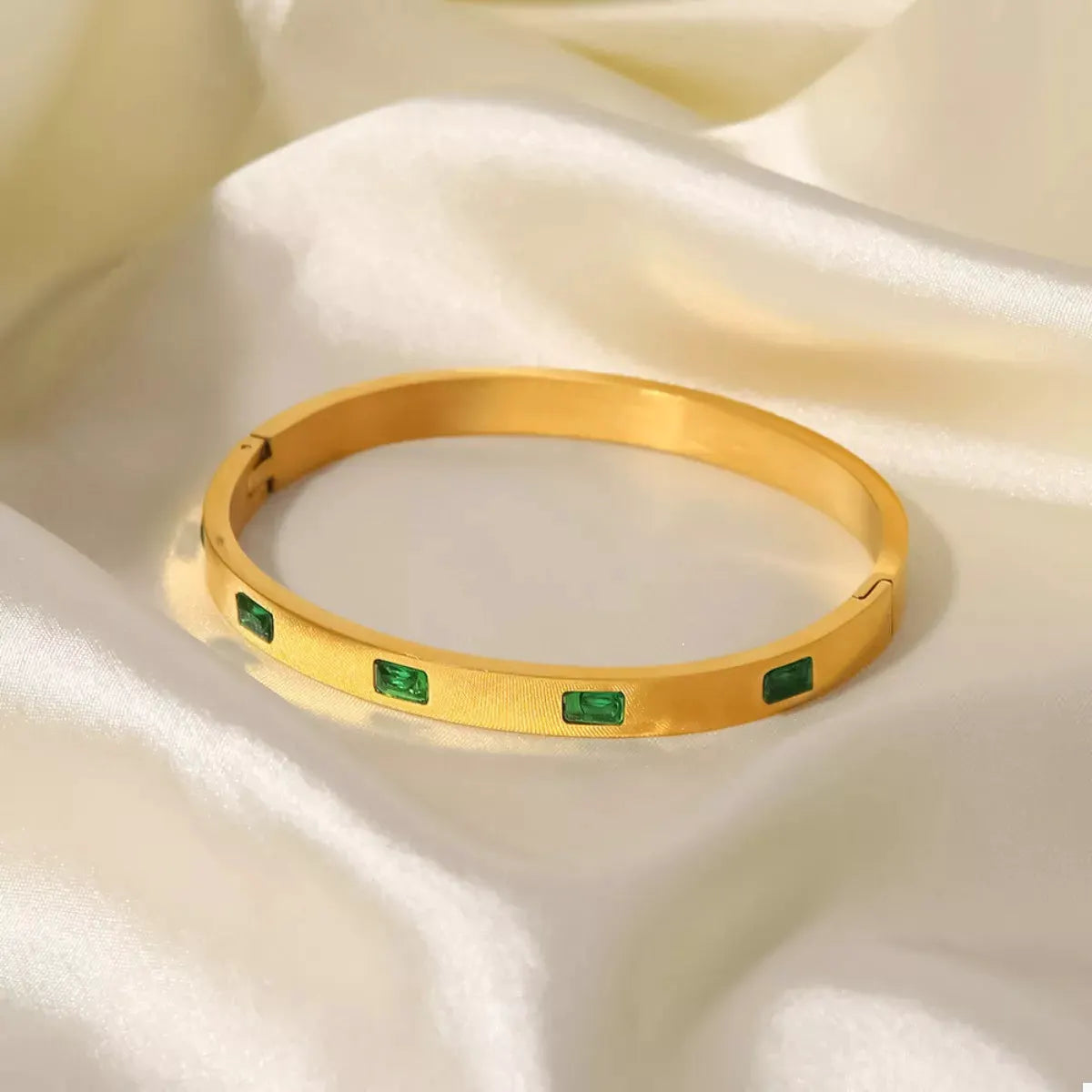 18K Gold-Plated Stainless Steel Zircon Bracelet by Partner Label