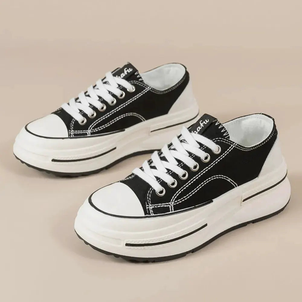Tied Round Toe Platform Sneakers by Partner Label