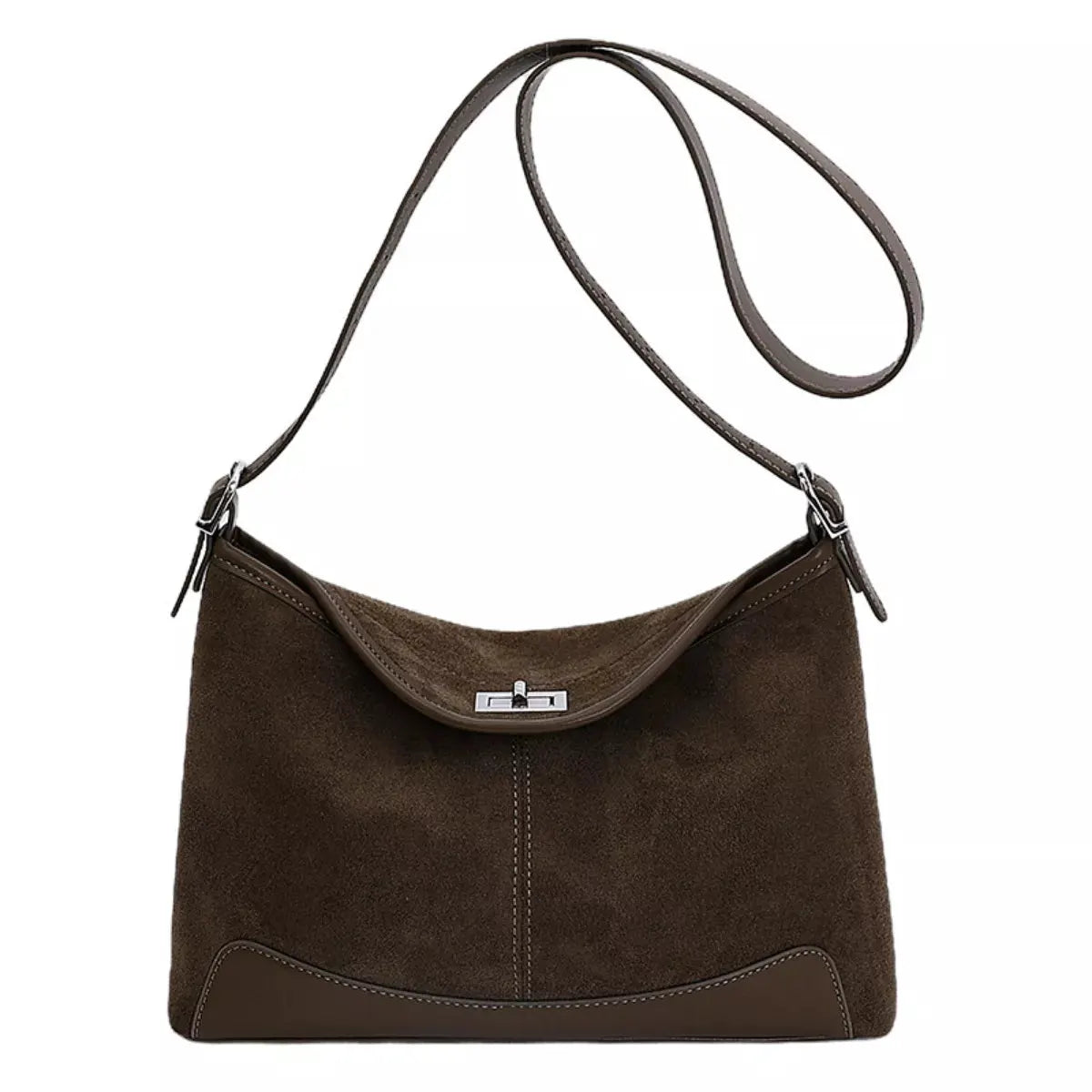 Suede Crossbody Bag with Adjustable Strap by Partner Label