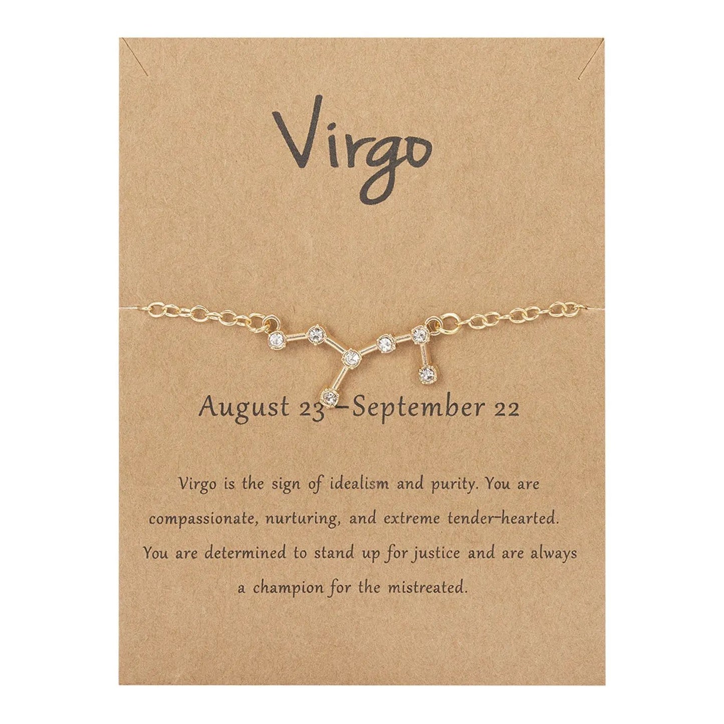 Women's Twelve Constellation Paper Card Chain Bracelet by Maiden-Art