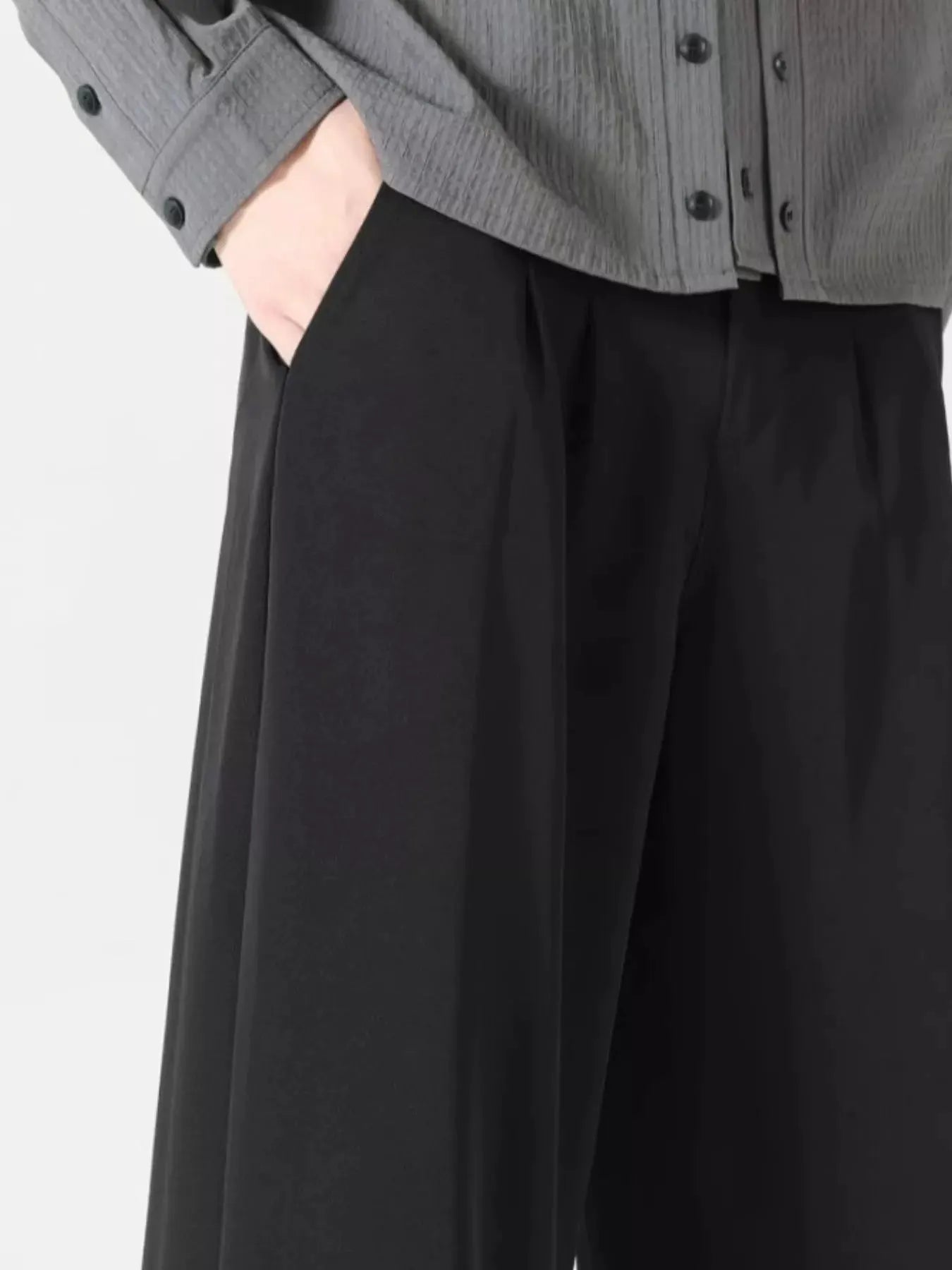 Men's Plus Size Wide Leg Pleated Dress Pants by Partner Label