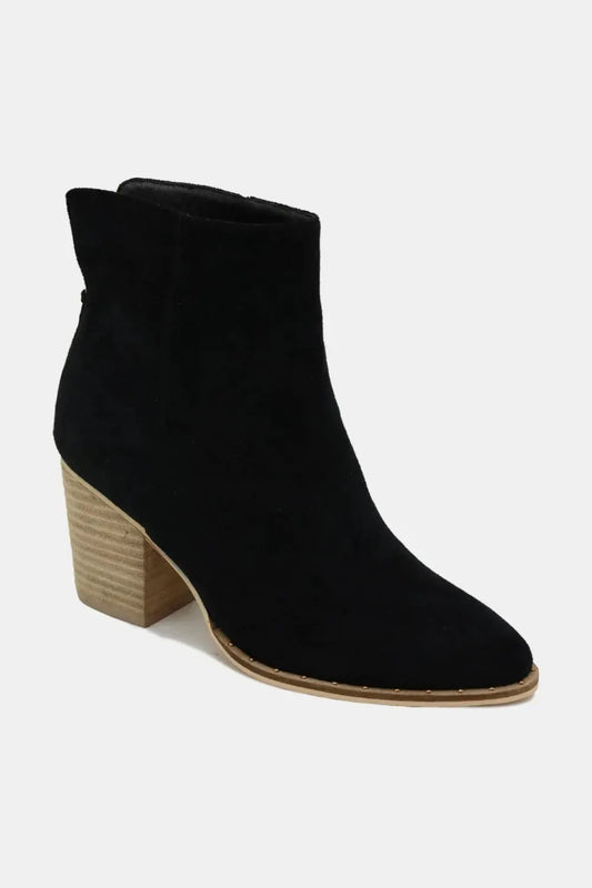 Beast Fashion Suede Point Toe Ankle Booties by Beast Fashion