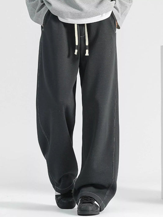 Men's Plus Size Loose Fit Drawstring Wide Leg Jeans by Partner Label