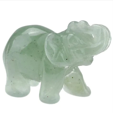 Natural Stone 1.5'' Elephant Crystal Art Ornament
