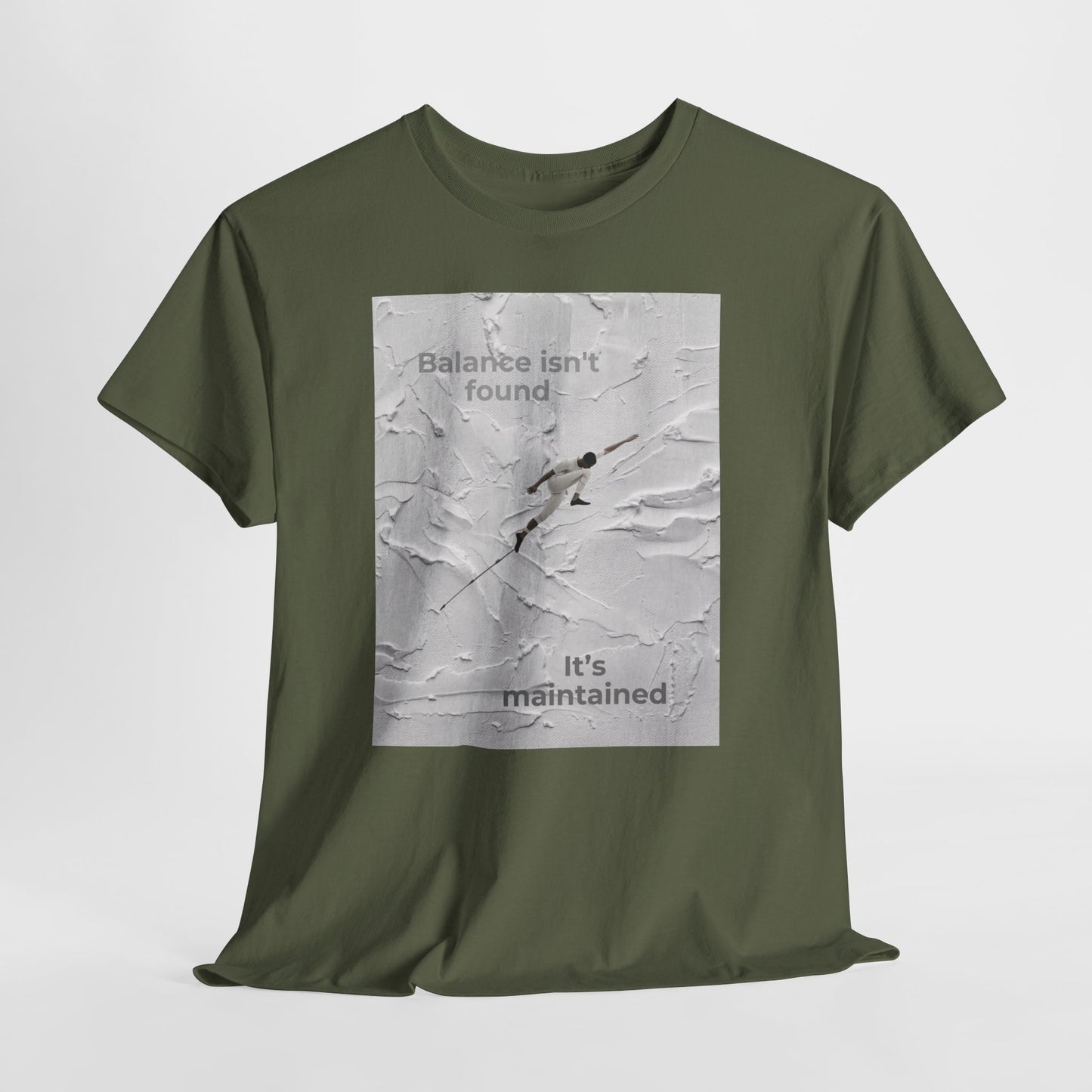 Balance Isn't Found T Shirt | Minimal Motivational Tightrope Graphic Unisex Tee