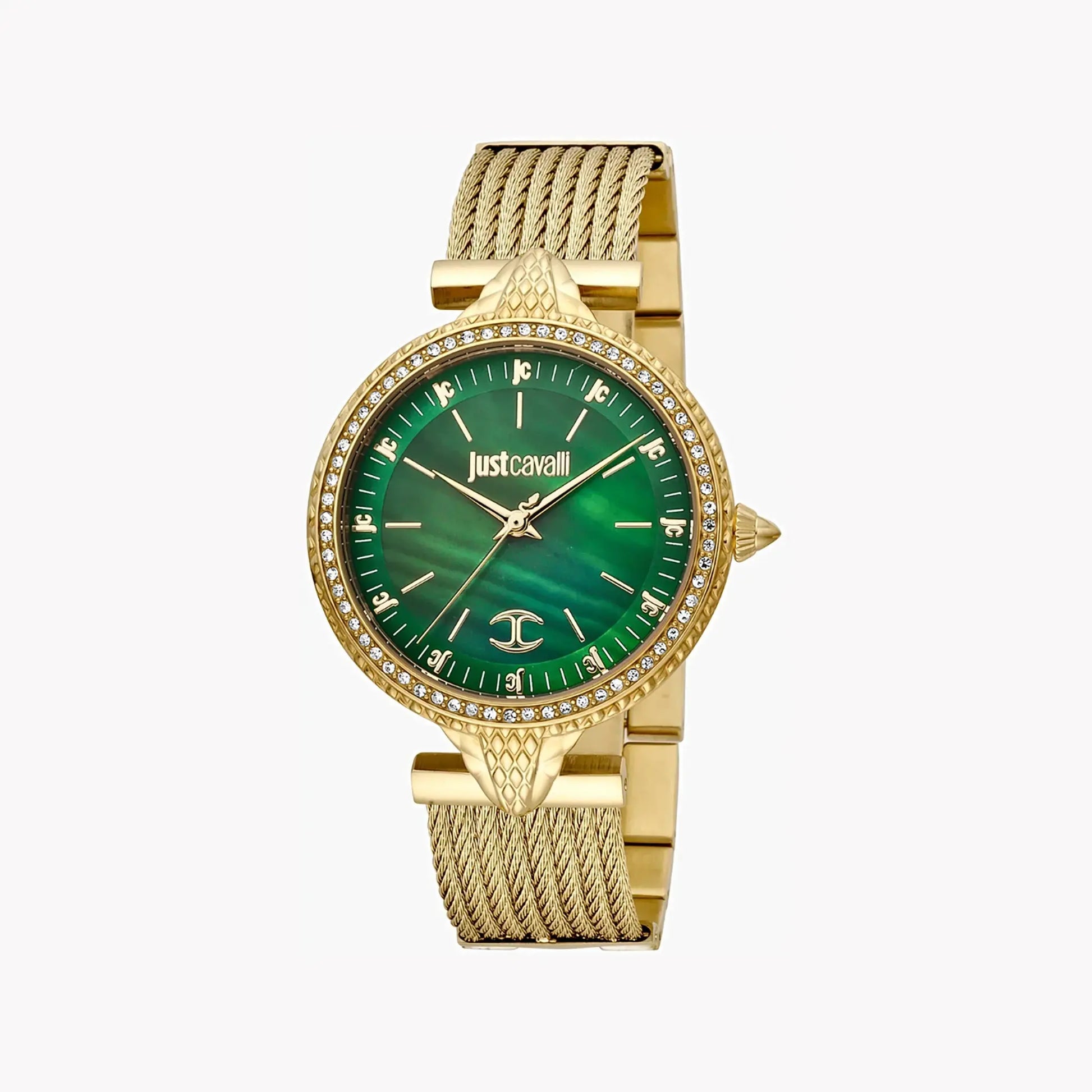 Just Cavalli Women's Gold Watch, Green Mother Of Pearls Dial | Jc1l169m0035 by JUST CAVALLI
