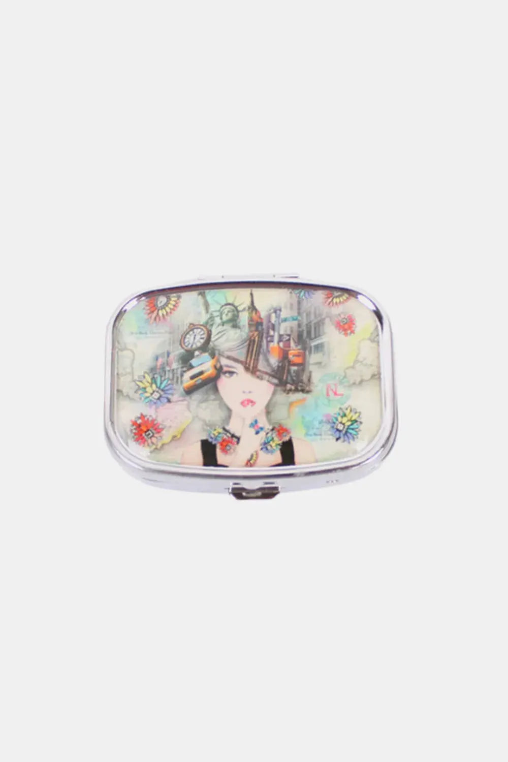 Nicole Lee USA Print Metallic Rectangular Pill Case by Nicole Lee USA