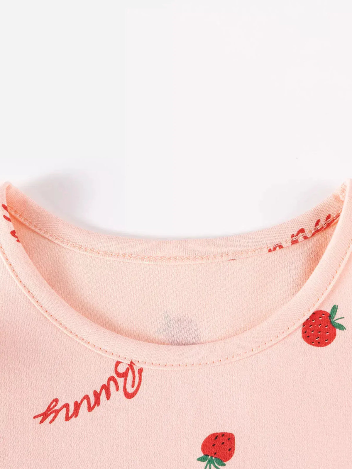 Children's Strawberry and Bunny Print Ruffled Long-Sleeve A-Line Dress by Trendsi
