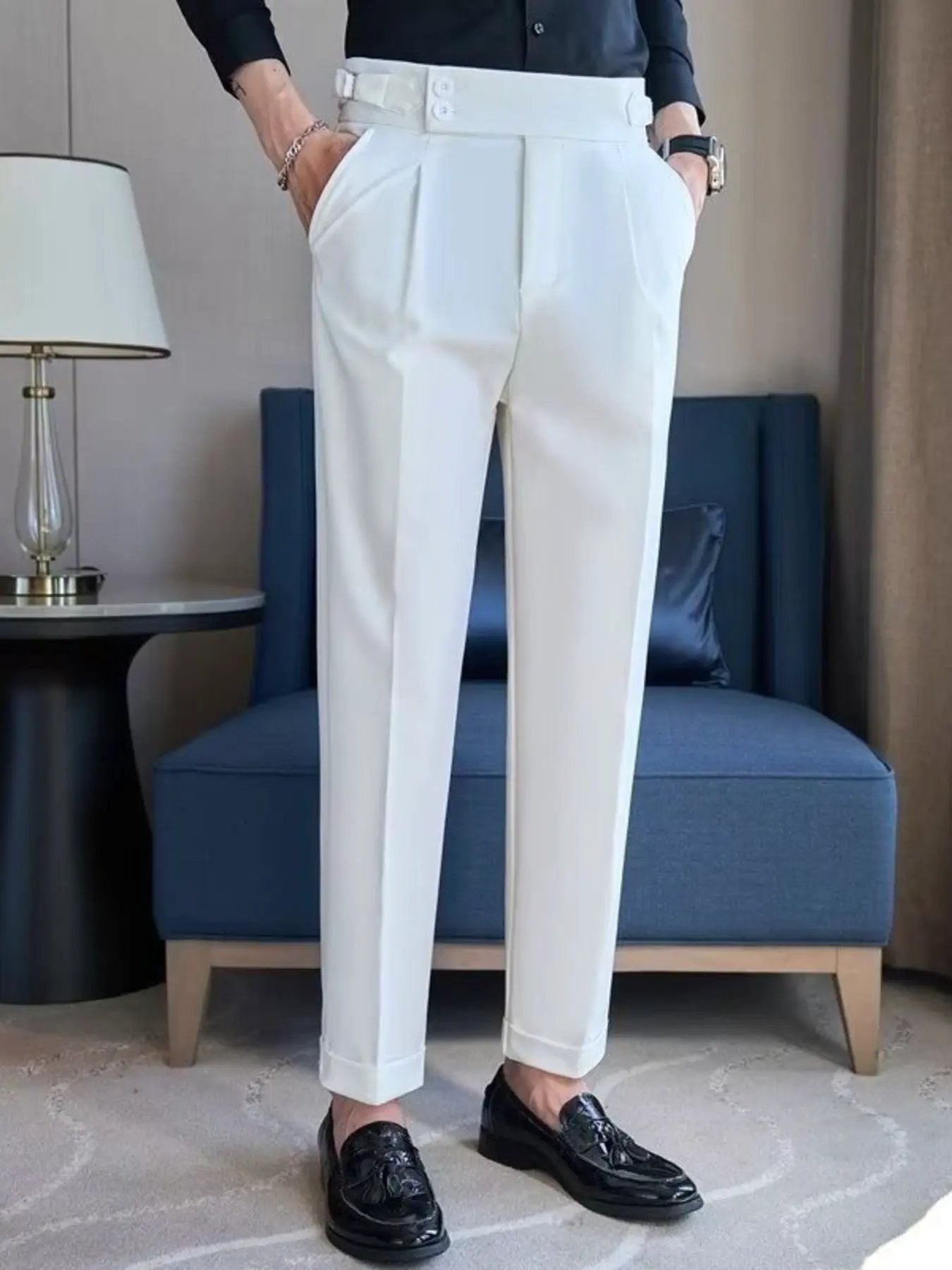 Men's Plus Size Slim Fit Ankle-Length Pants by Partner Label
