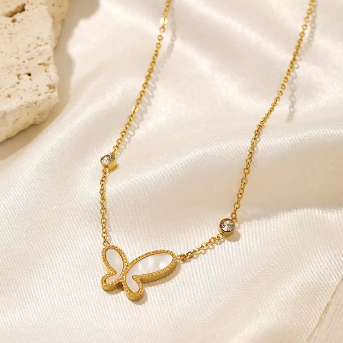 18K Gold-Plated Butterfly Necklace by Partner Label