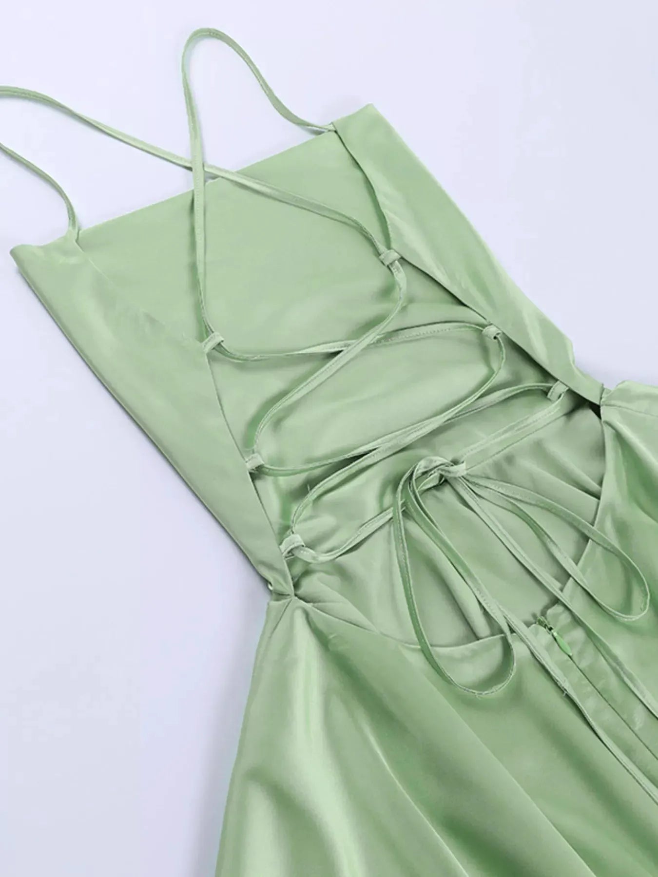 Backless Layered Ruffled Cami Dress by Partner Label