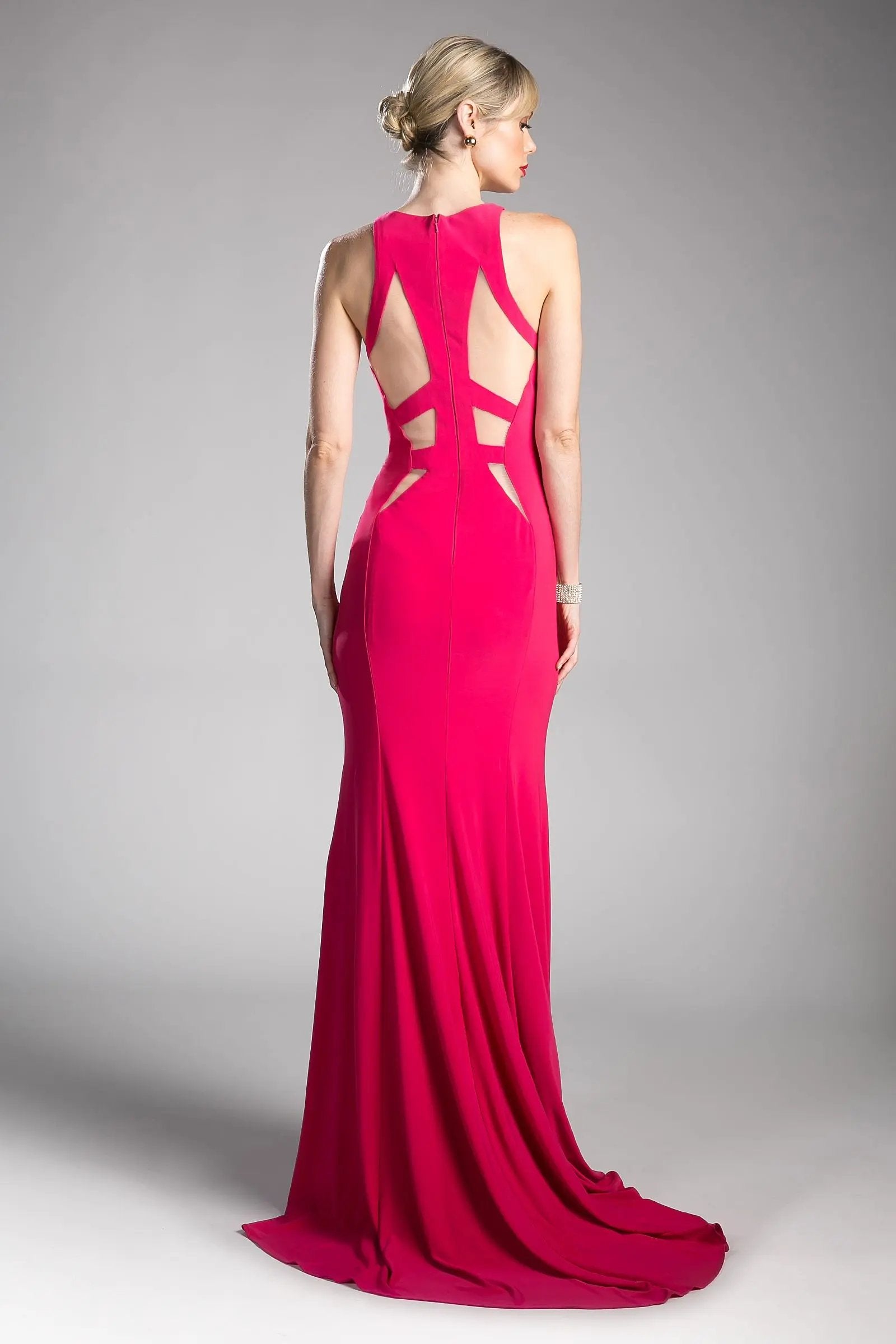 Fitted Knit Dress with Cut Outs by Tux-USA