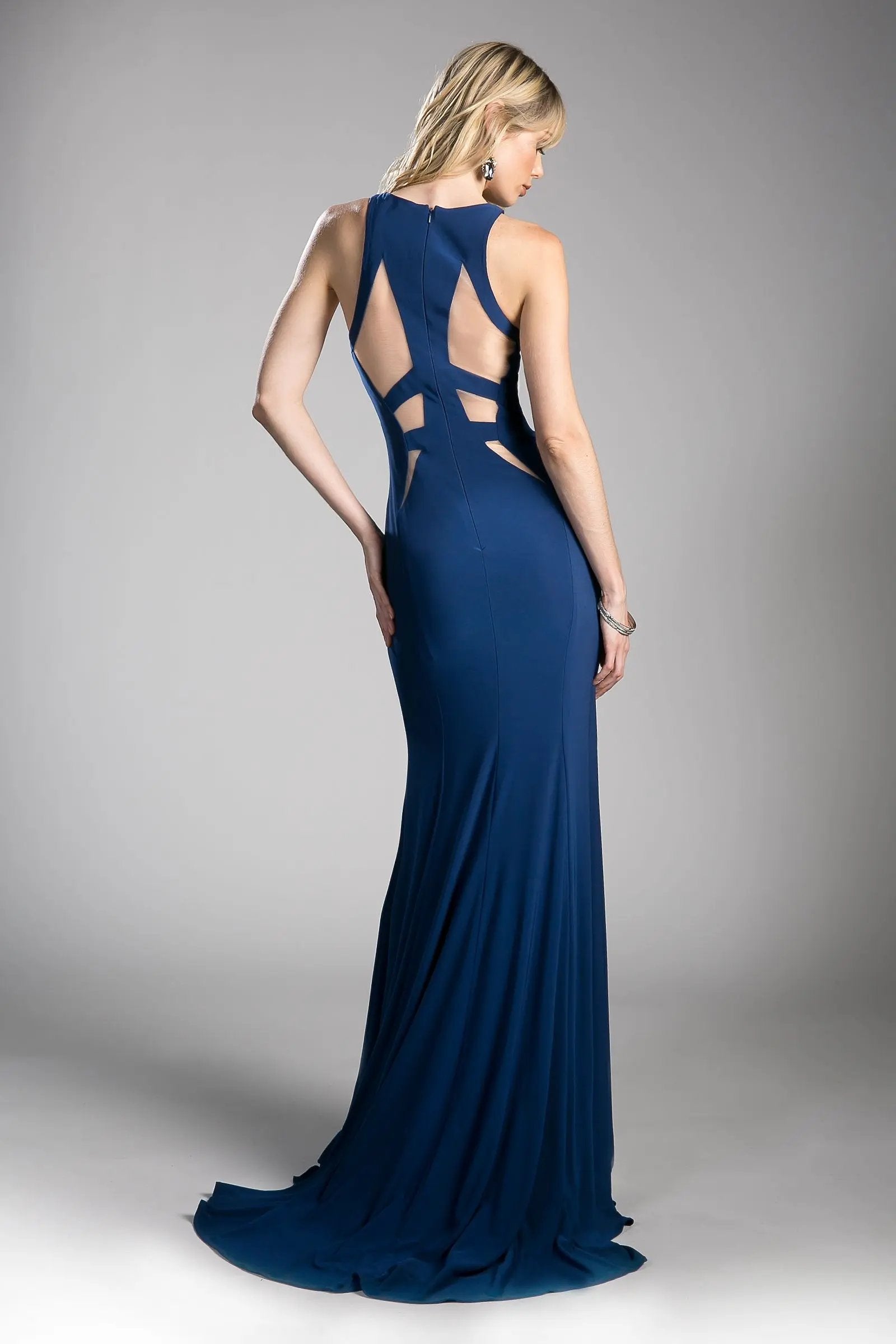 Fitted Knit Dress with Cut Outs by Tux-USA