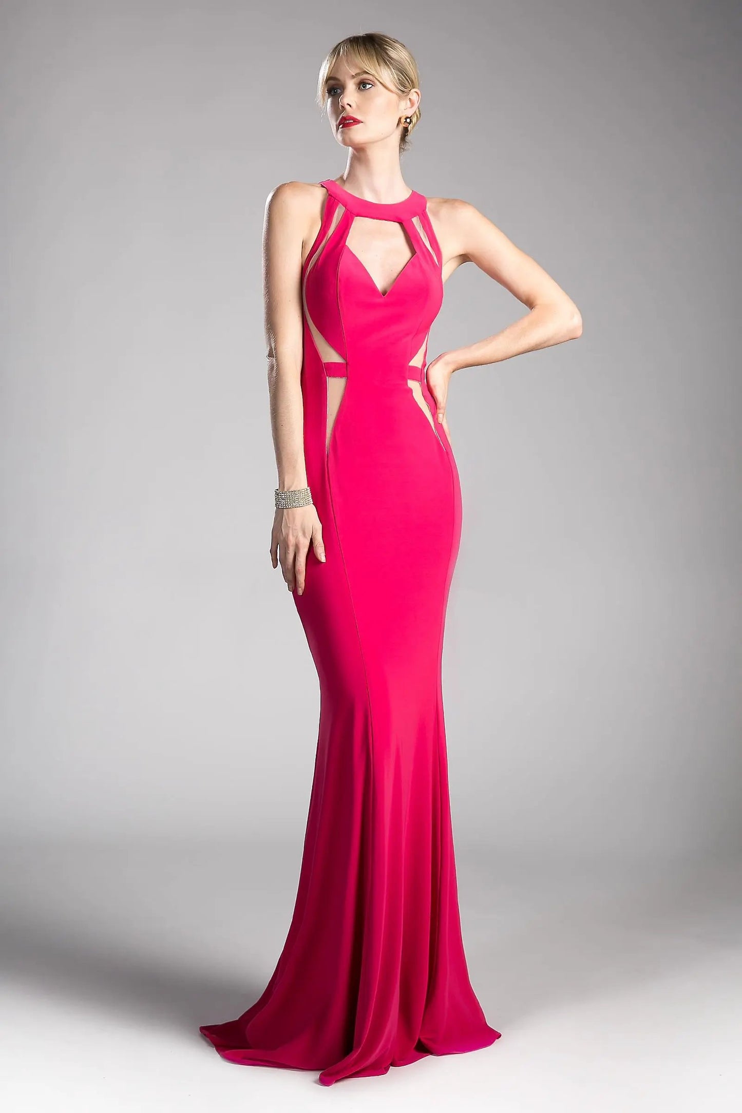 Fitted Knit Dress with Cut Outs by Tux-USA