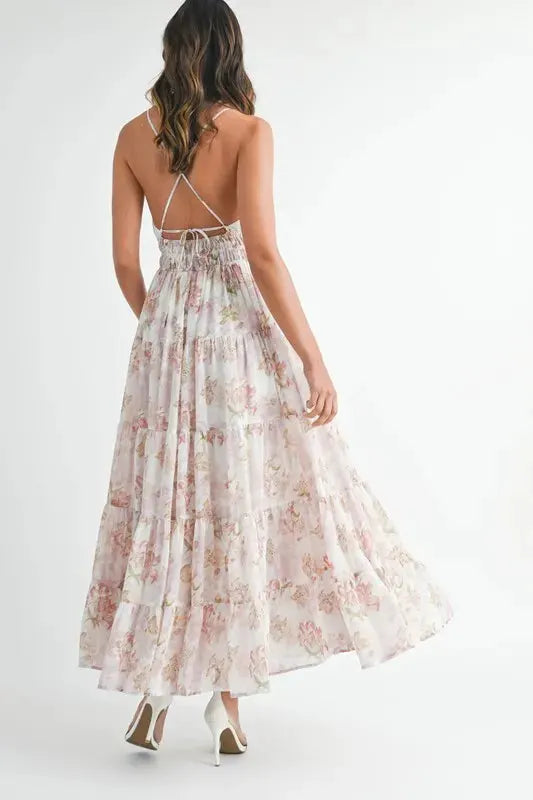 MABLE Floral Print Tiered Cami Maxi Dress by MABLE