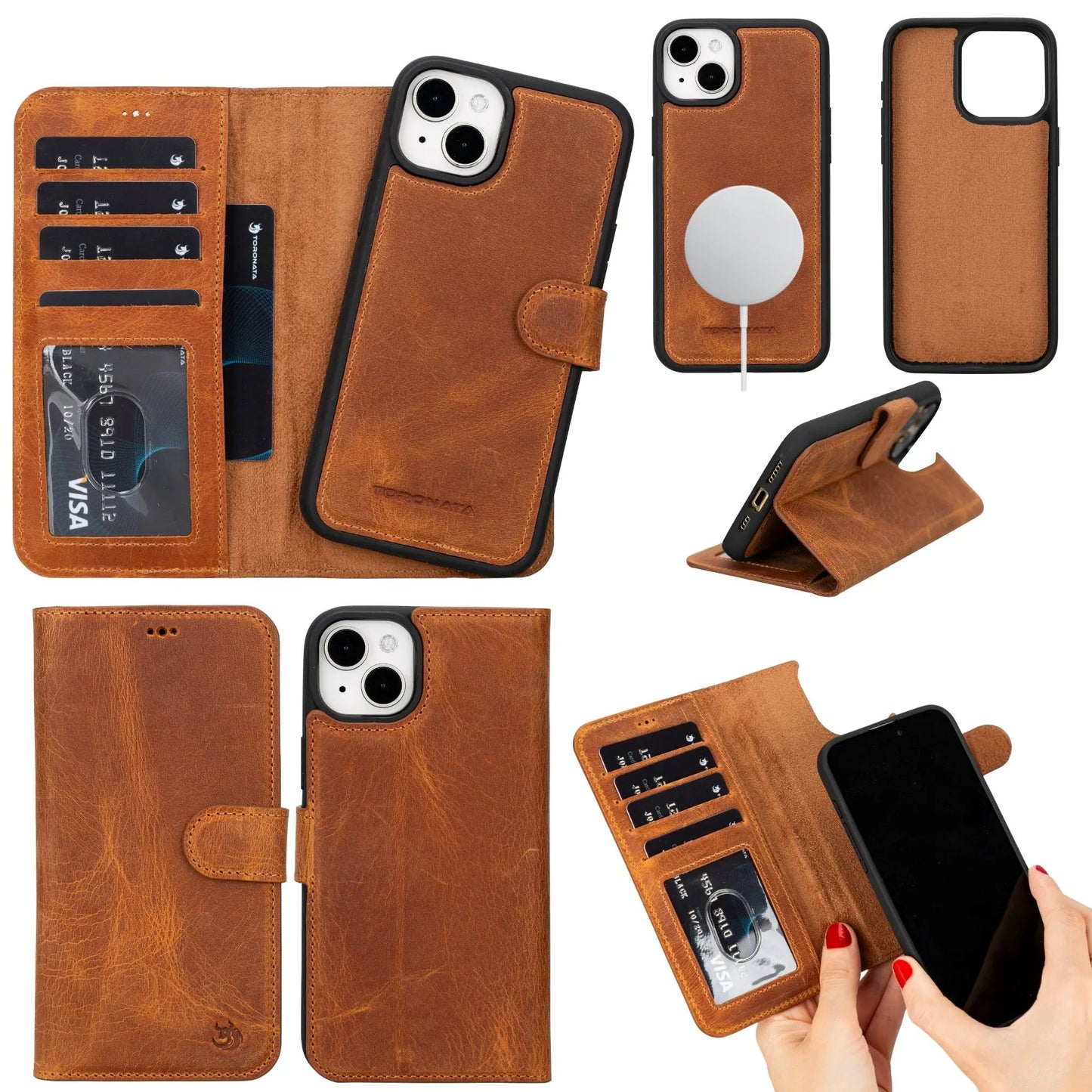 Casper Leather iPhone 14 Plus Wallet Case | MagSafe by TORONATA