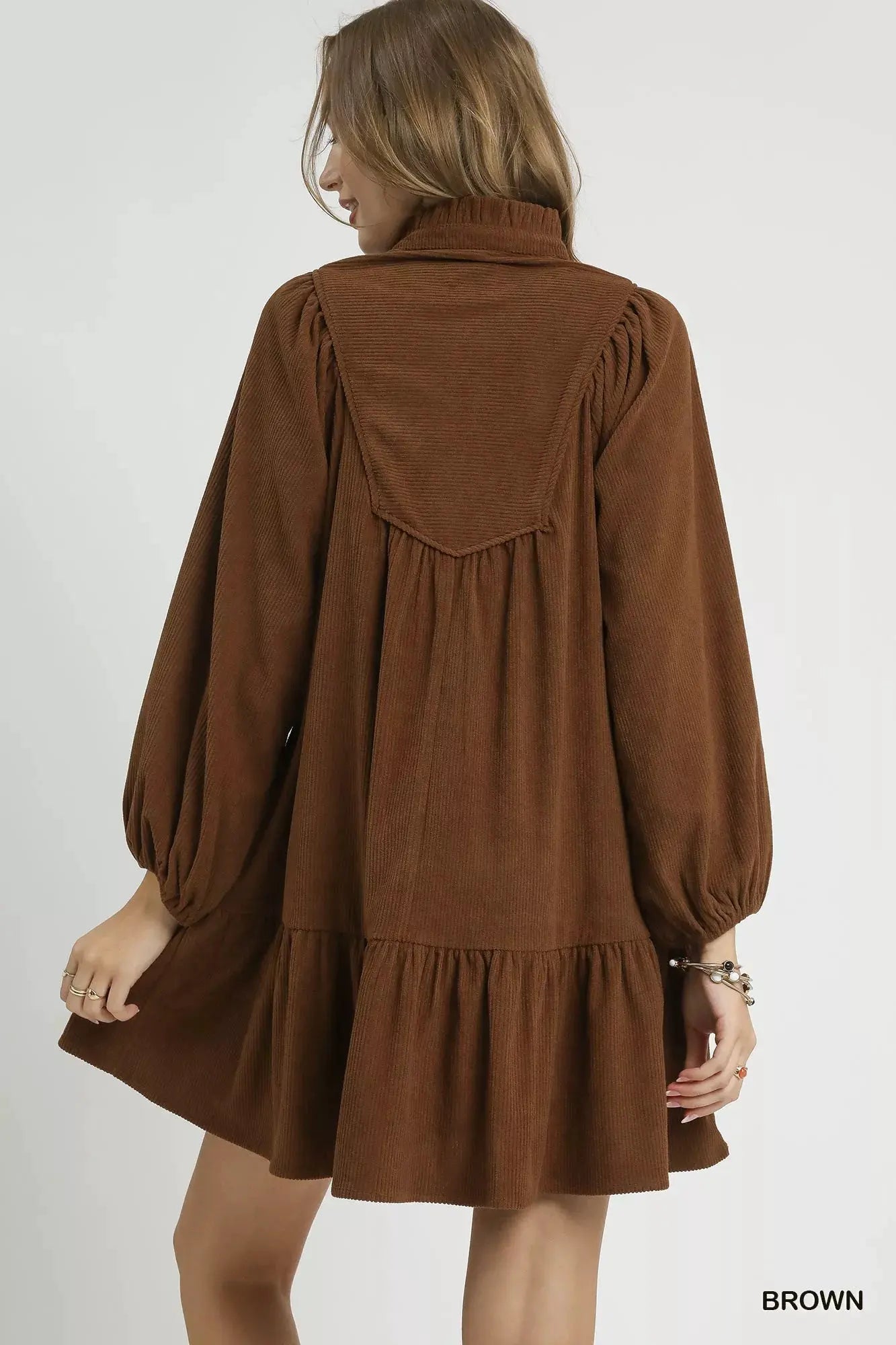 Umgee Corduroy Tiered Babydoll Dress by Umgee
