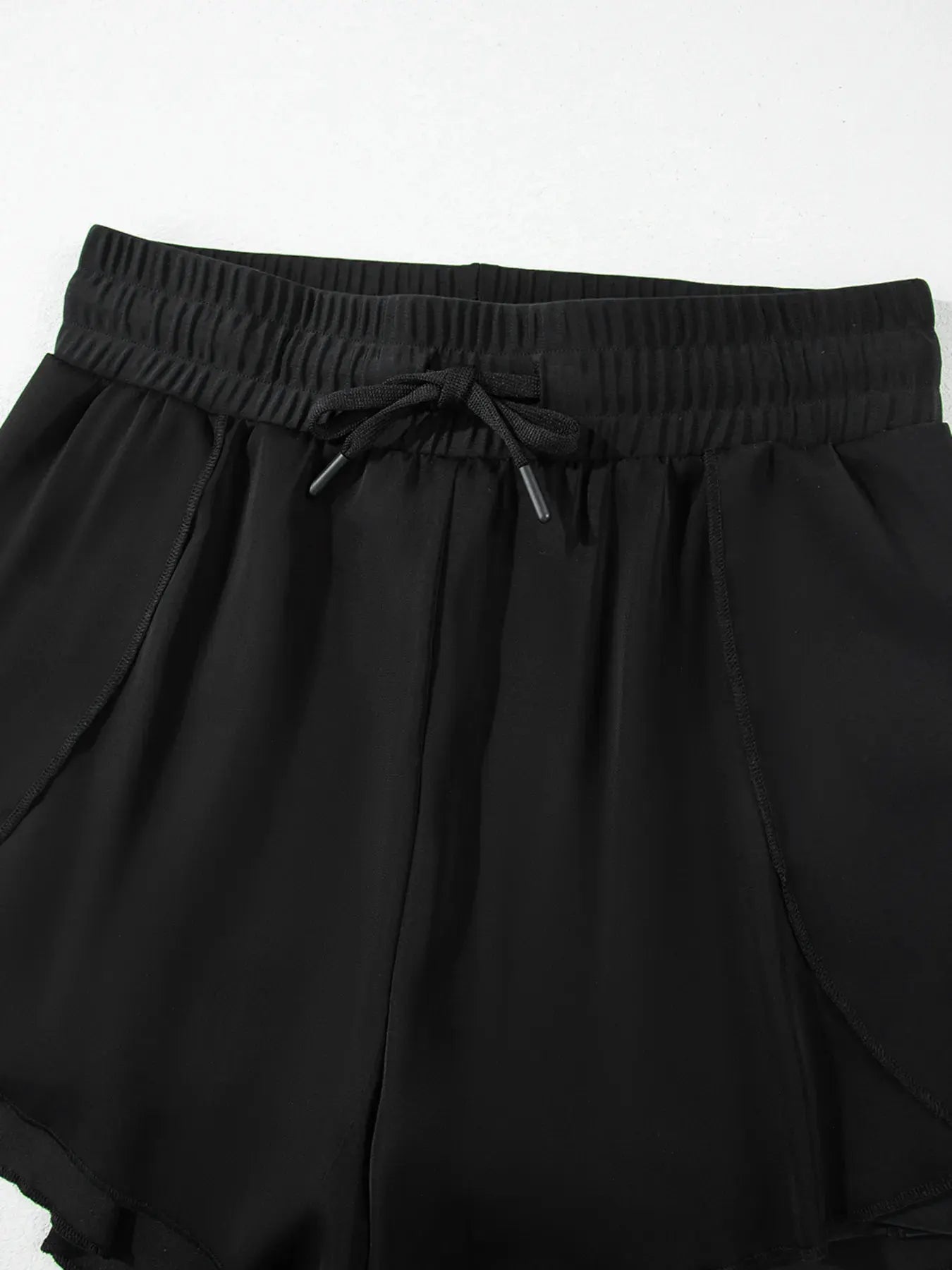 High Waisted Drawstring Swim Shorts by Partner Label